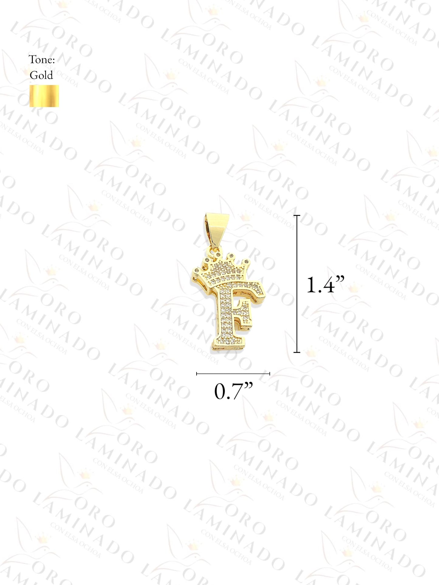 Gold Filled Letter "F" Crown Pendant Y117