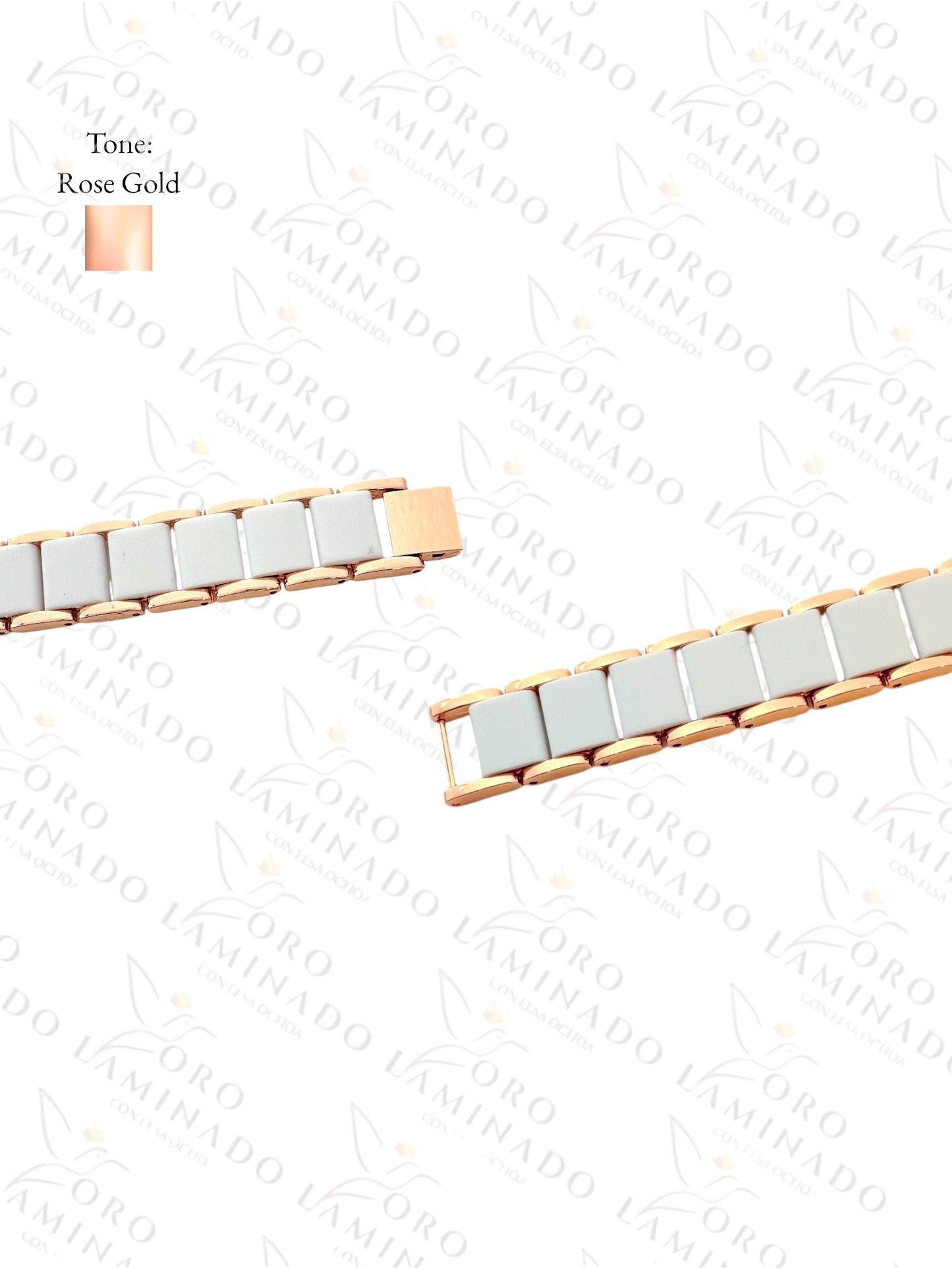 Stainless Steel Rose Gold White Watch R97