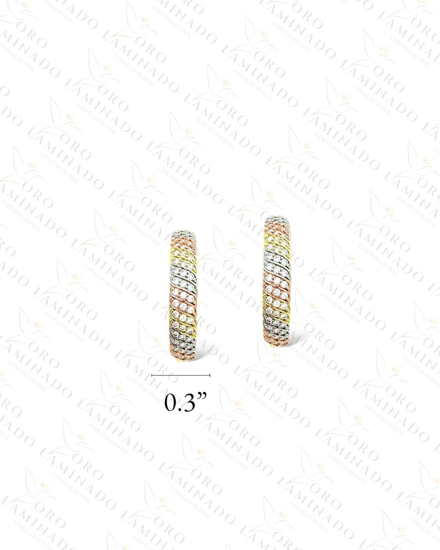 High Quality Three Tones Hoop Earrings C413
