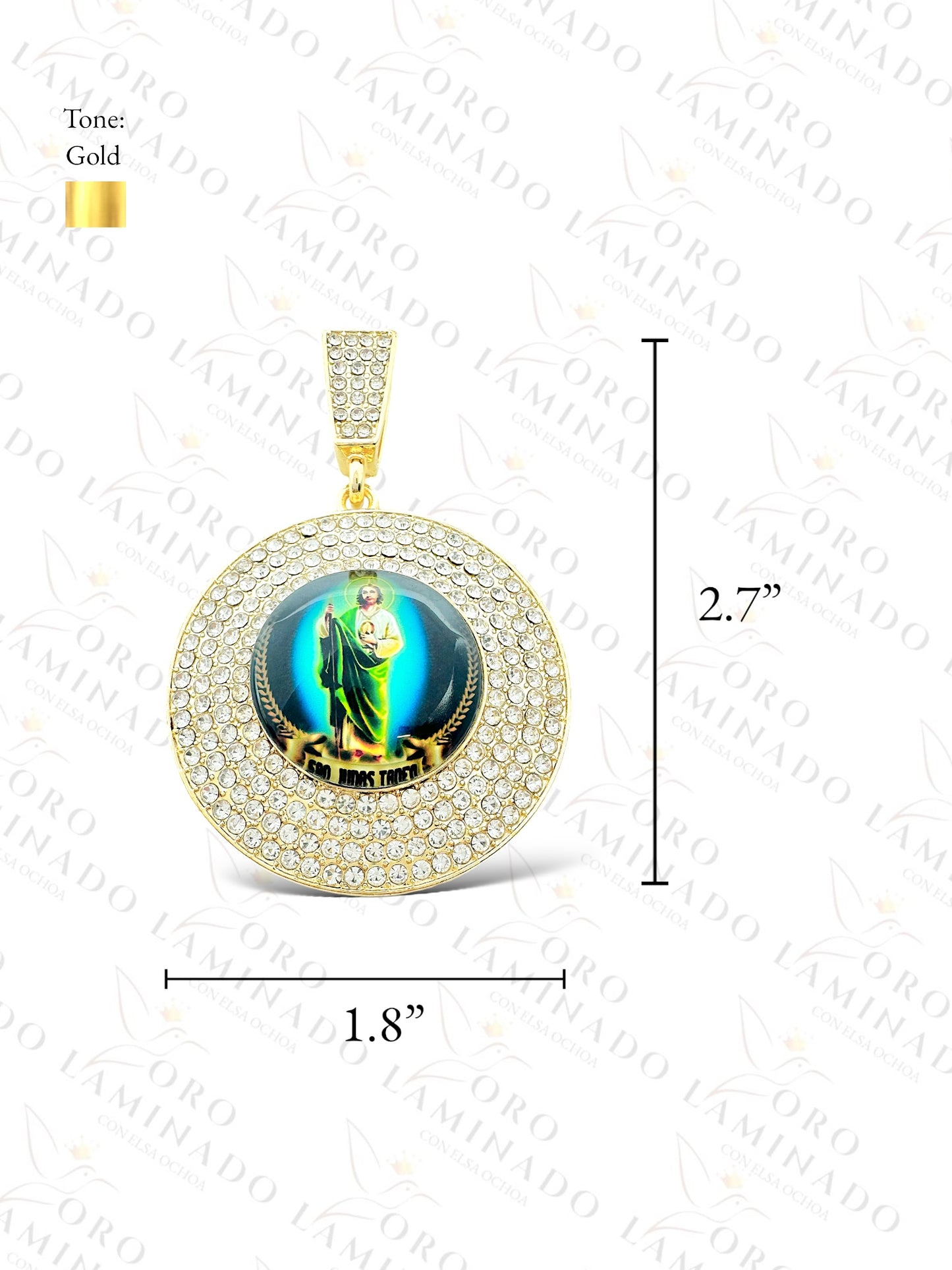 Gold Filled Saint Judas Image Pendant C124