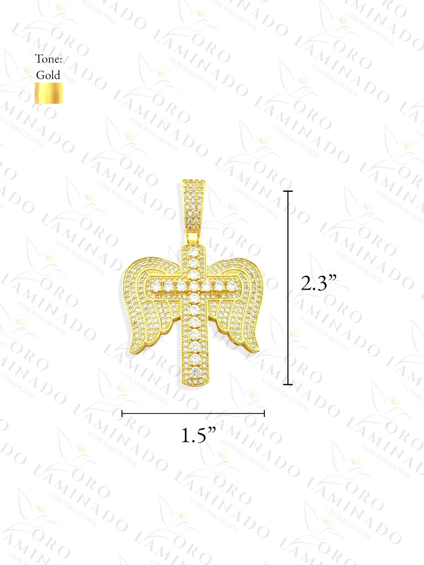 Gold Filled Cross with Wings Pendant R245