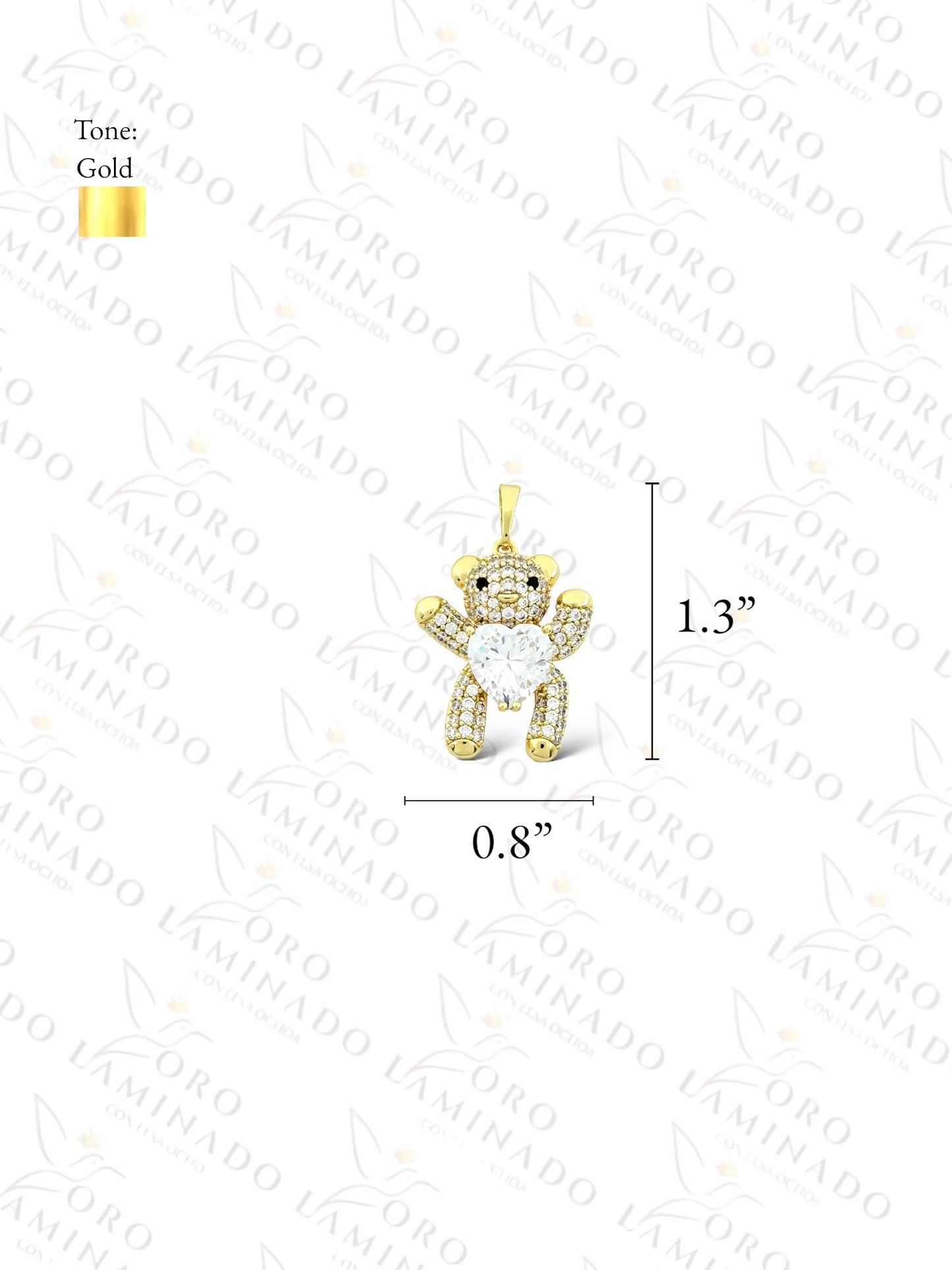 Gold Filled High Quality Bear with Diamond Pendant R327