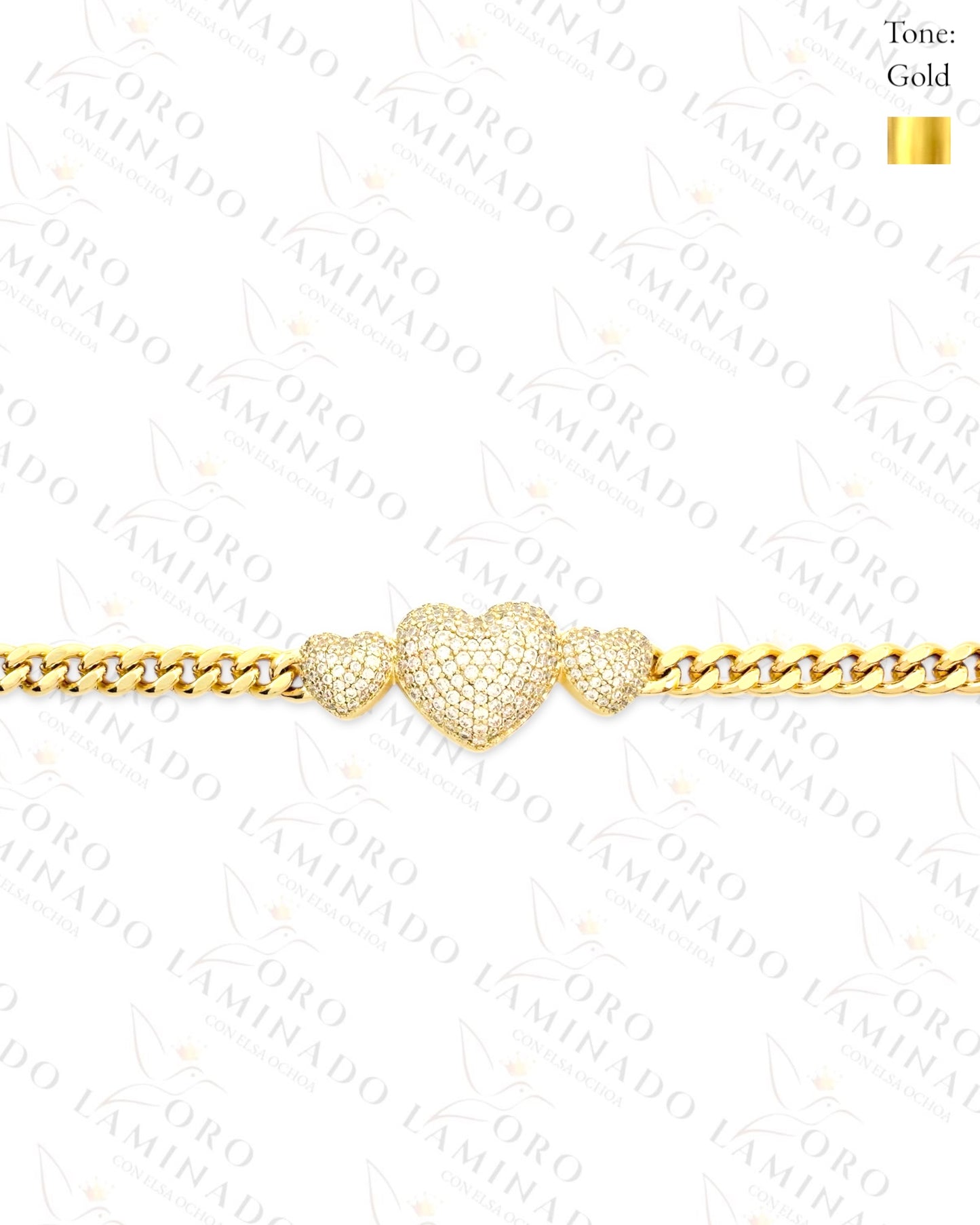 High Quality Diamond Triple Heart Set (Gold Filled) R74