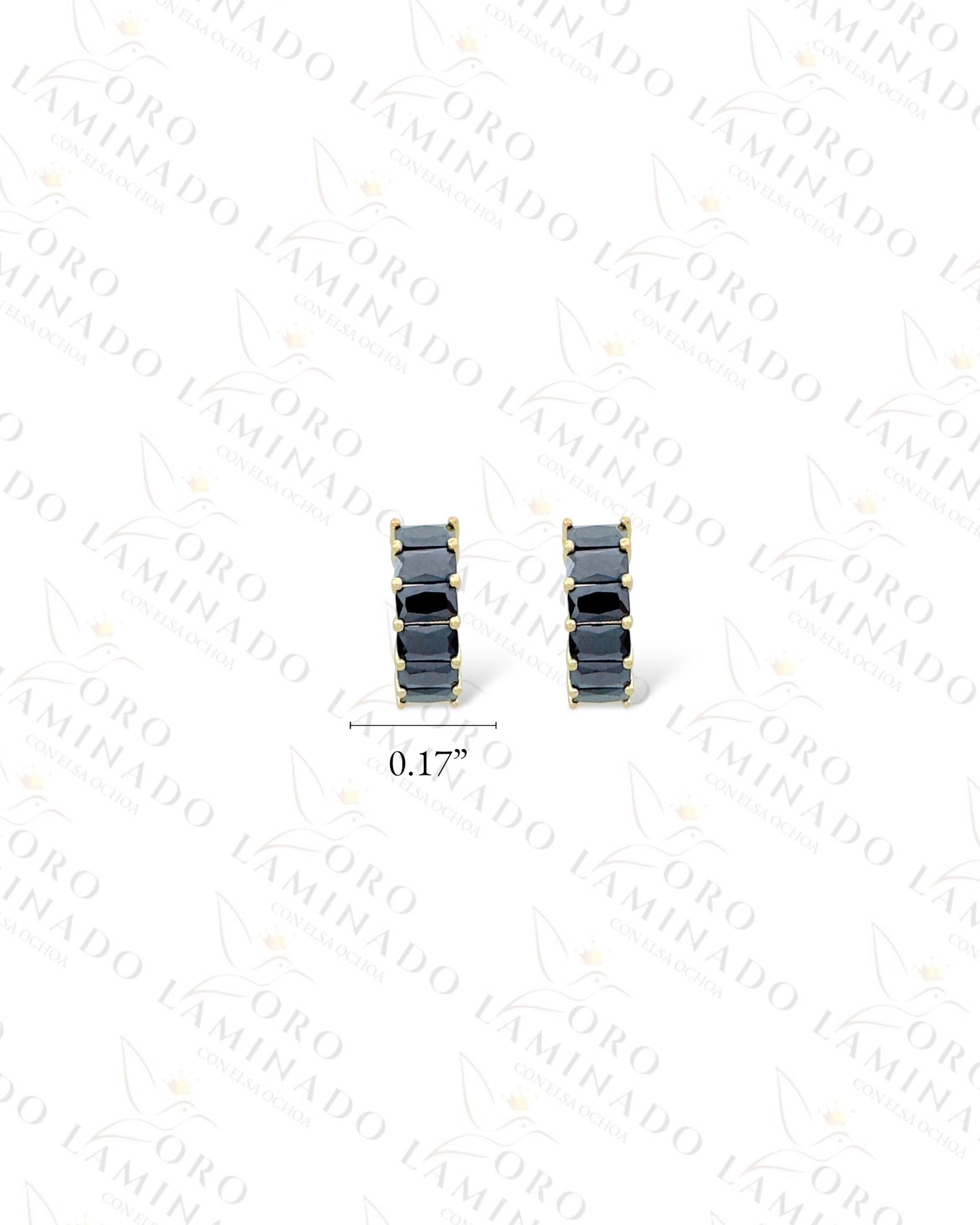 High Quality Black Hoop Earrings (Gold Filled) R66