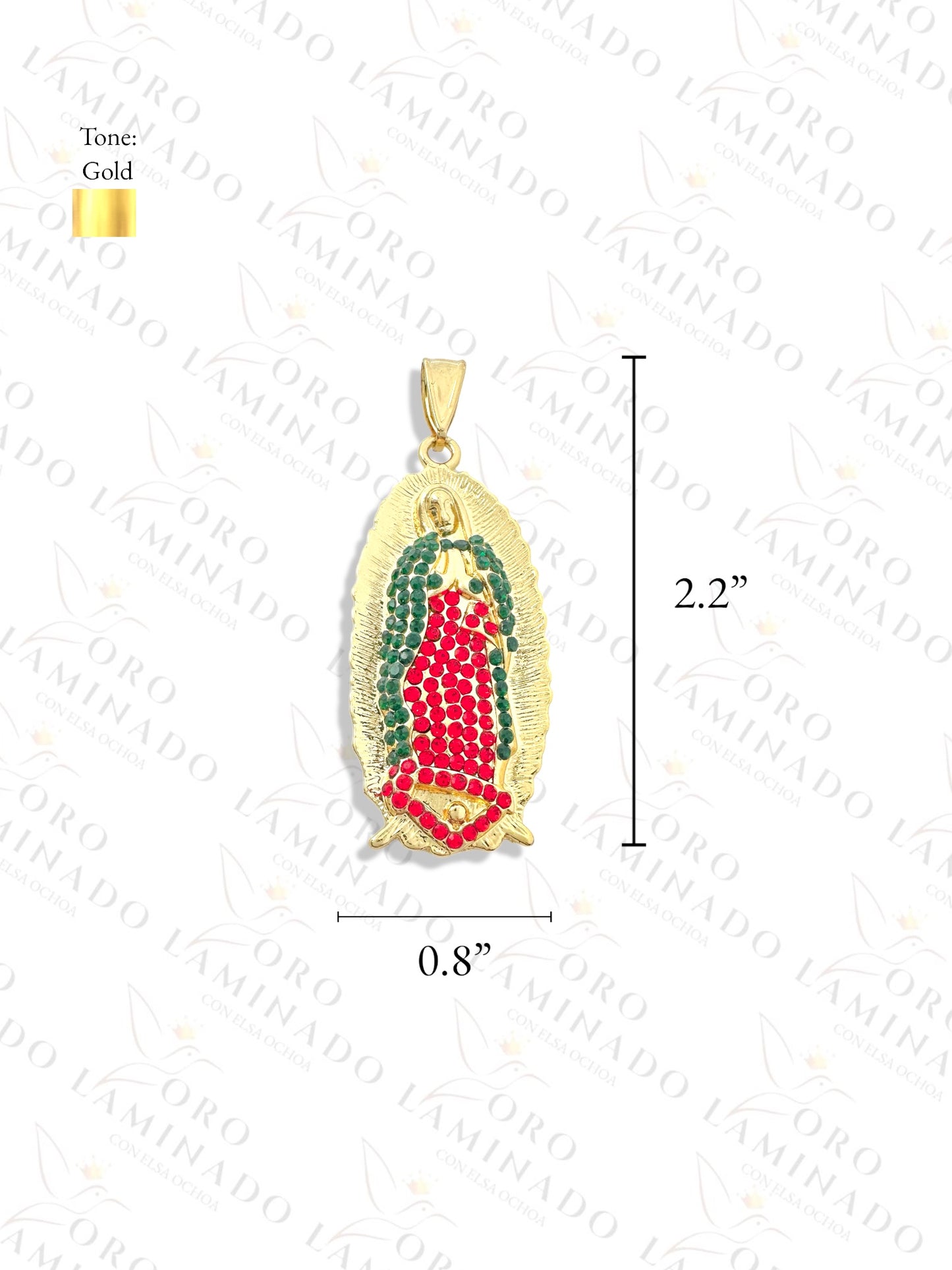 Gold Filled Multi-Color Virgin Mary Pendant R132