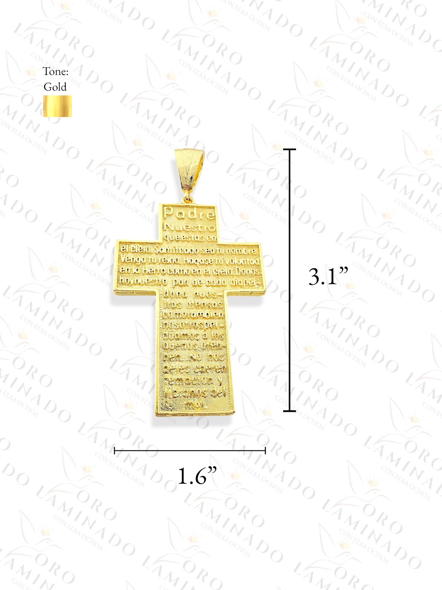 Gold Filled Holy Father Prayer Cross Pendant R157
