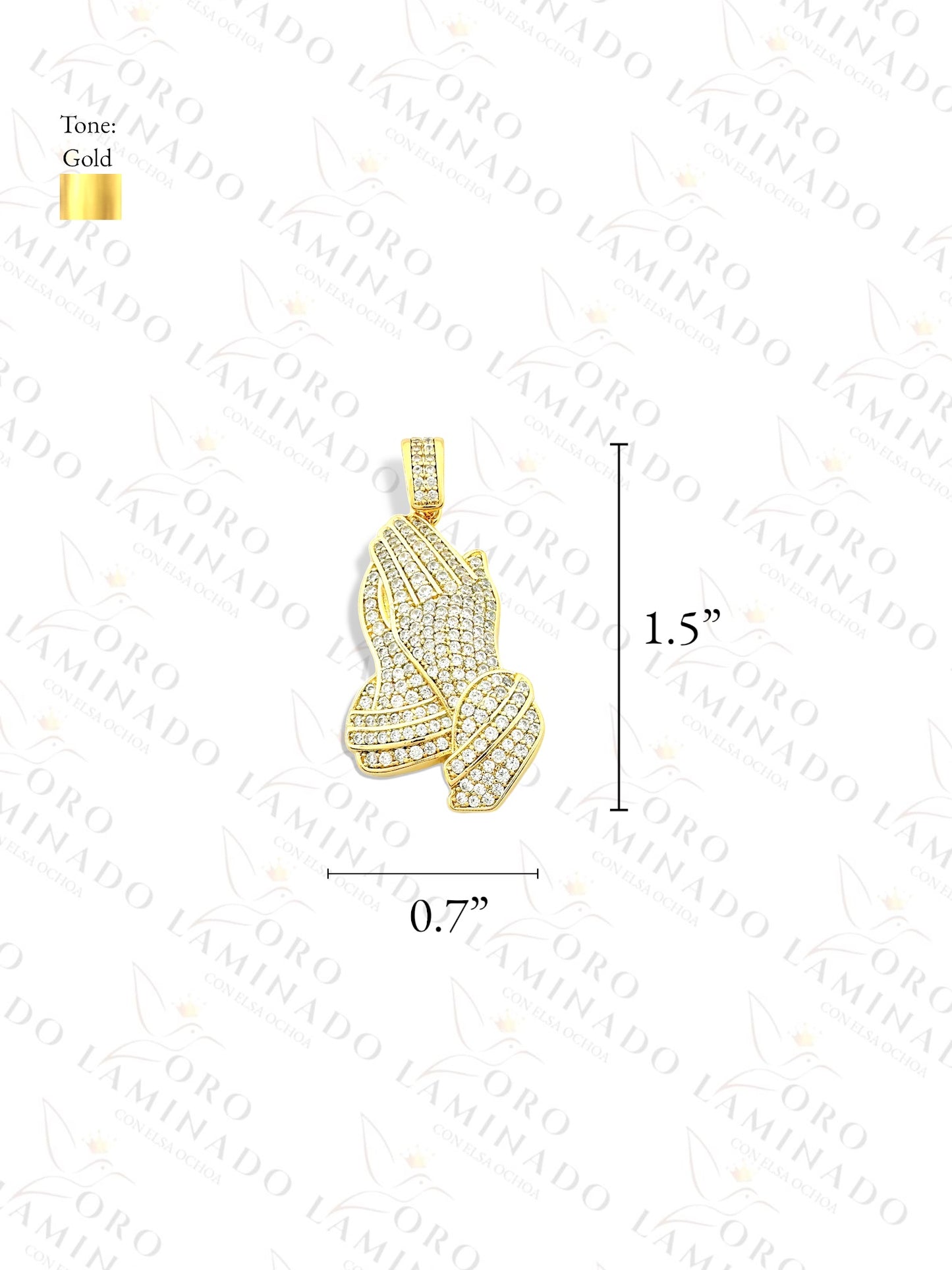 Gold Filled Praying Hands Pendant Y291