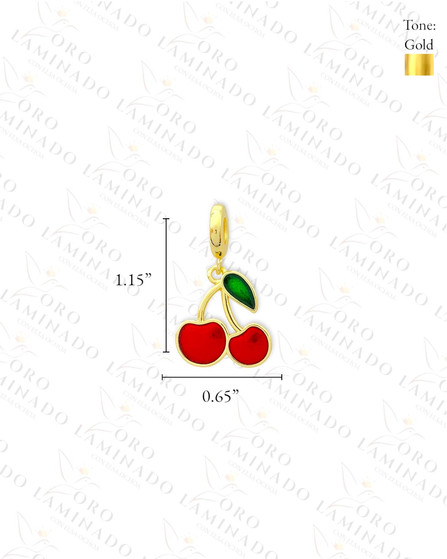 2D Cherry Charm (Gold Filled) R269