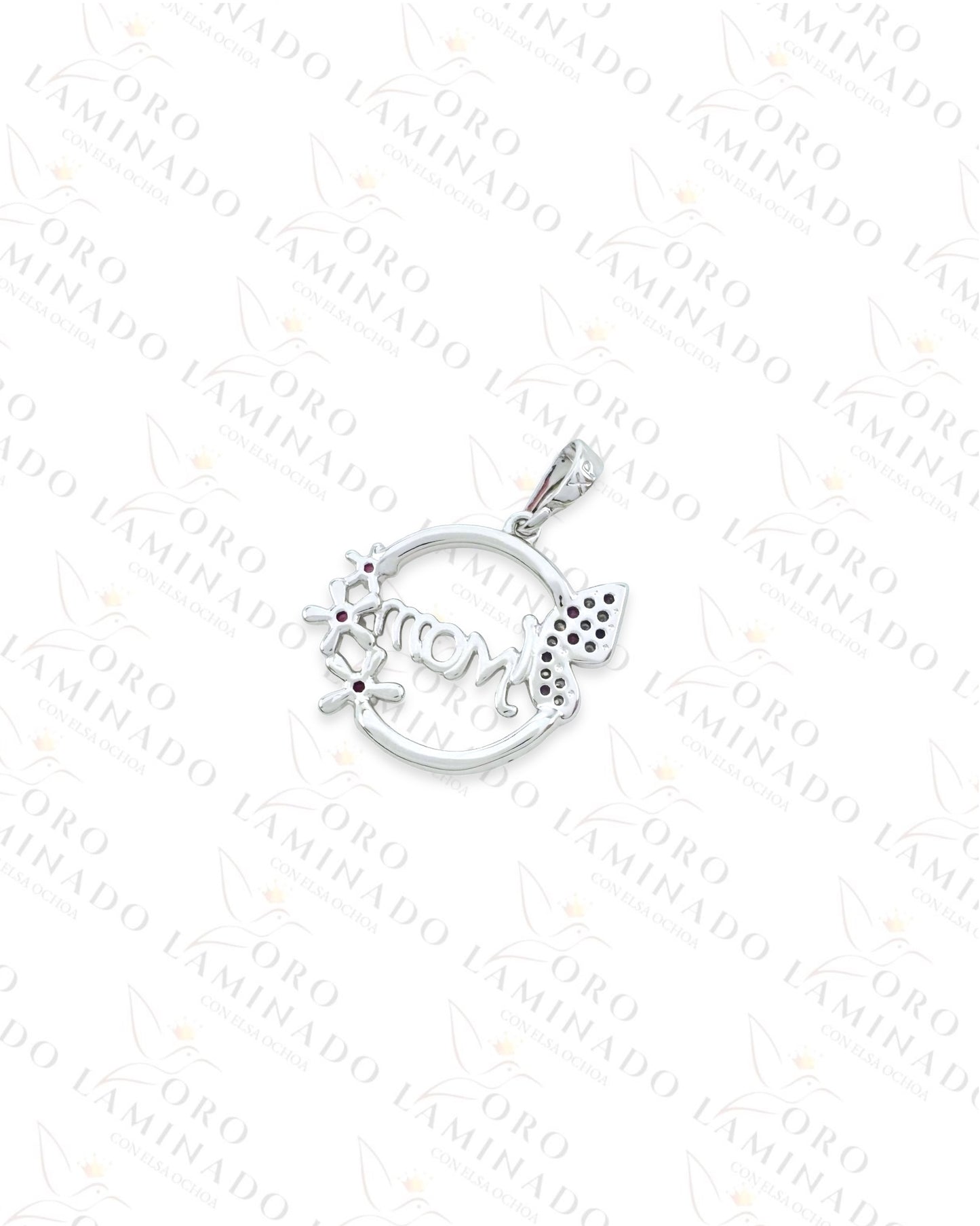 High Quality Silver "MOM" Round Pendant G315