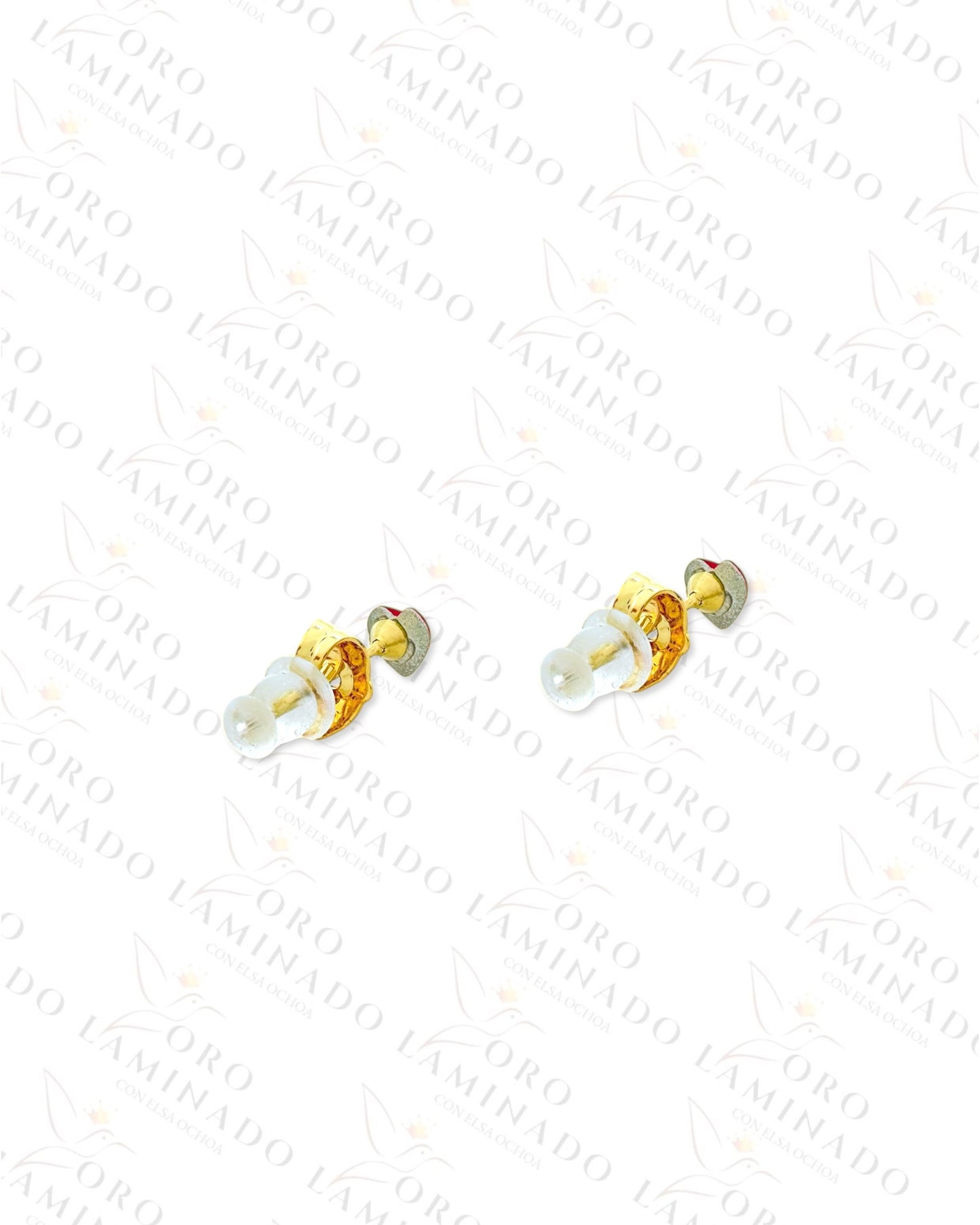 High Quality Mini Crystal Heart Earrings (Gold Filled) B243
