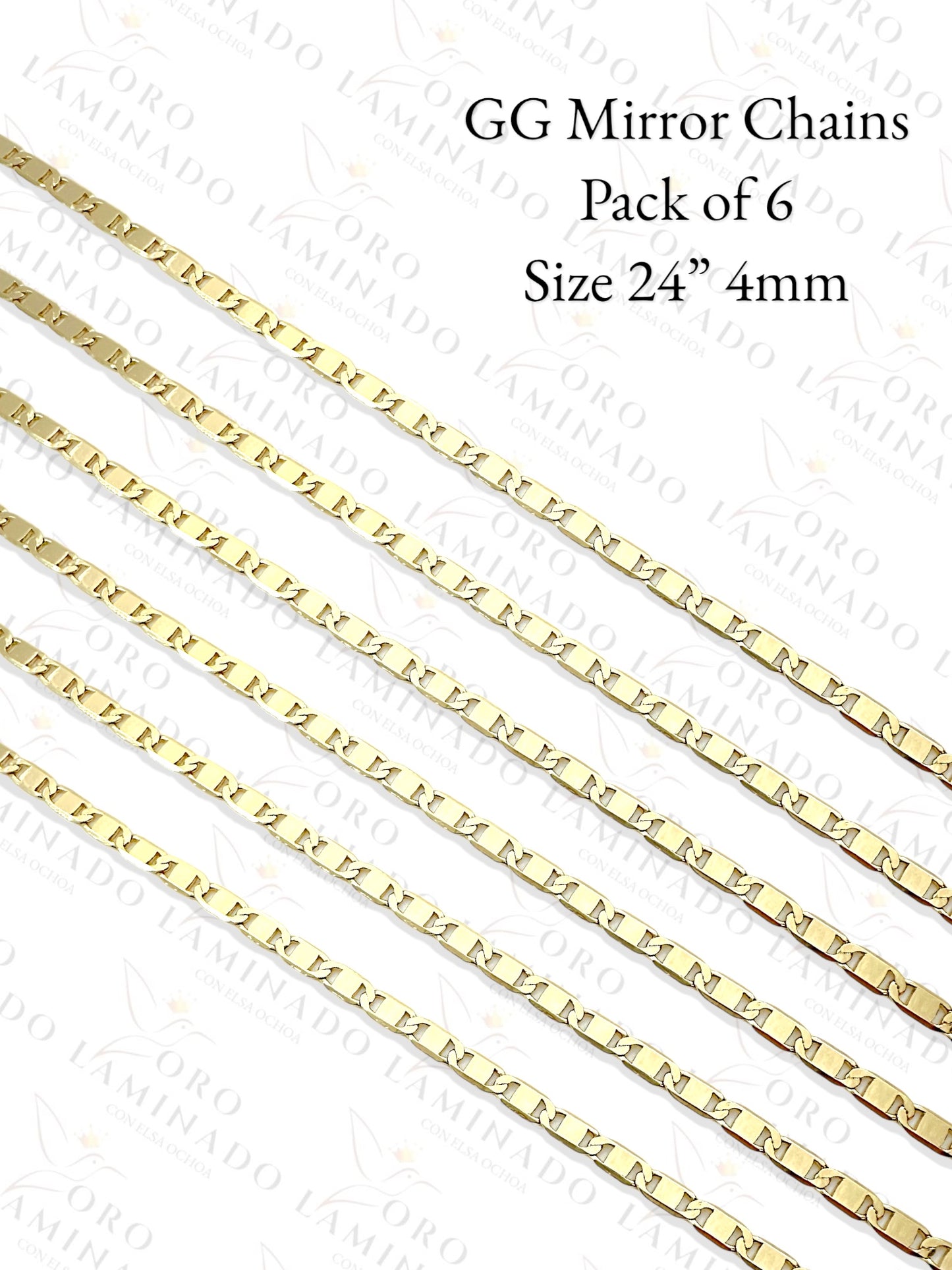 Gold Filled GG Mirror Chains Pack of 6 Size 24 4mm G197