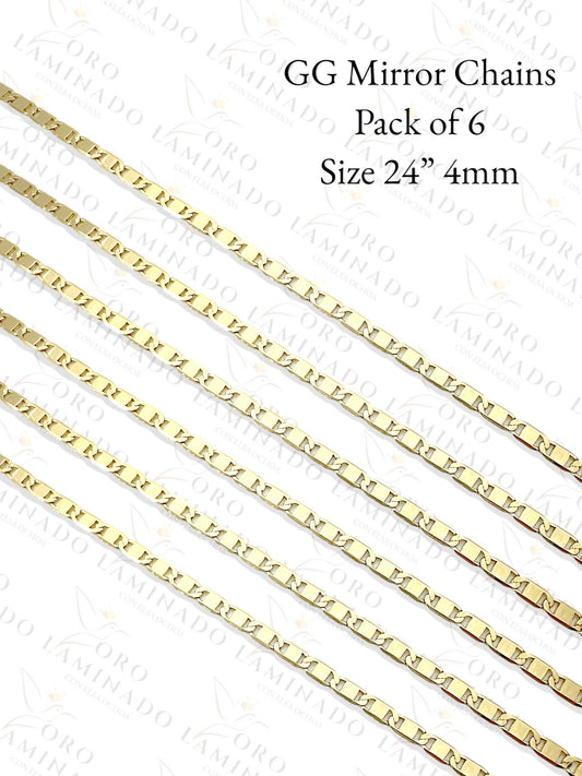 Gold Filled GG Mirror Chains Pack of 6 Size 24 4mm G197