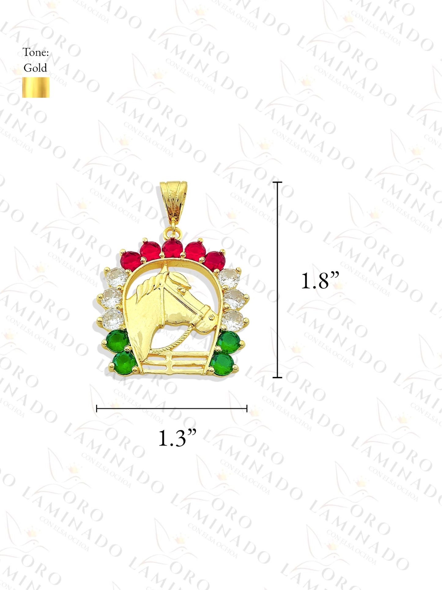 Gold Filled Multi-Color Horse Pendant R148