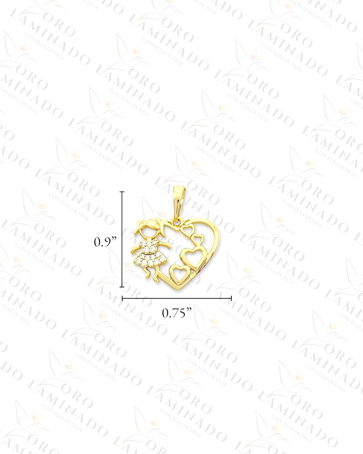 High Quality Heart and Girl Pendant (Gold Filled) C5