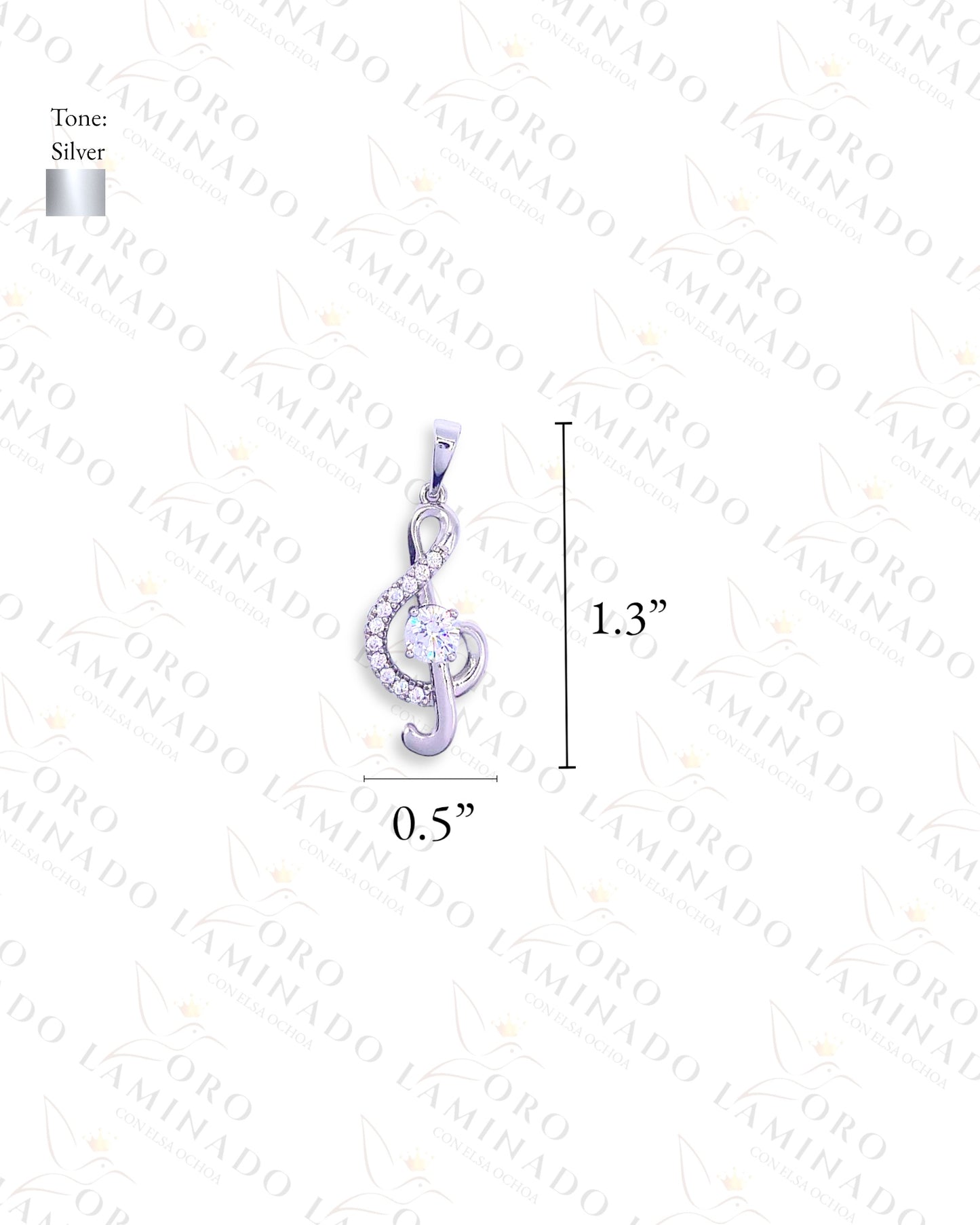 Gold Filled Silver Music Note Pendant C288