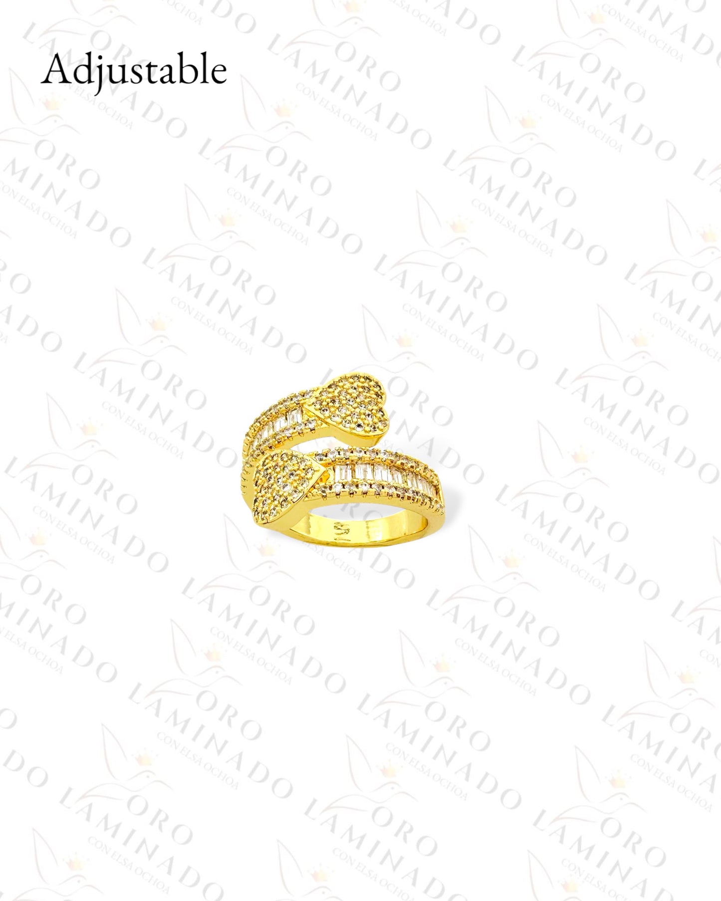 Adjustable Double Heart Ring (Gold Filled) Y443