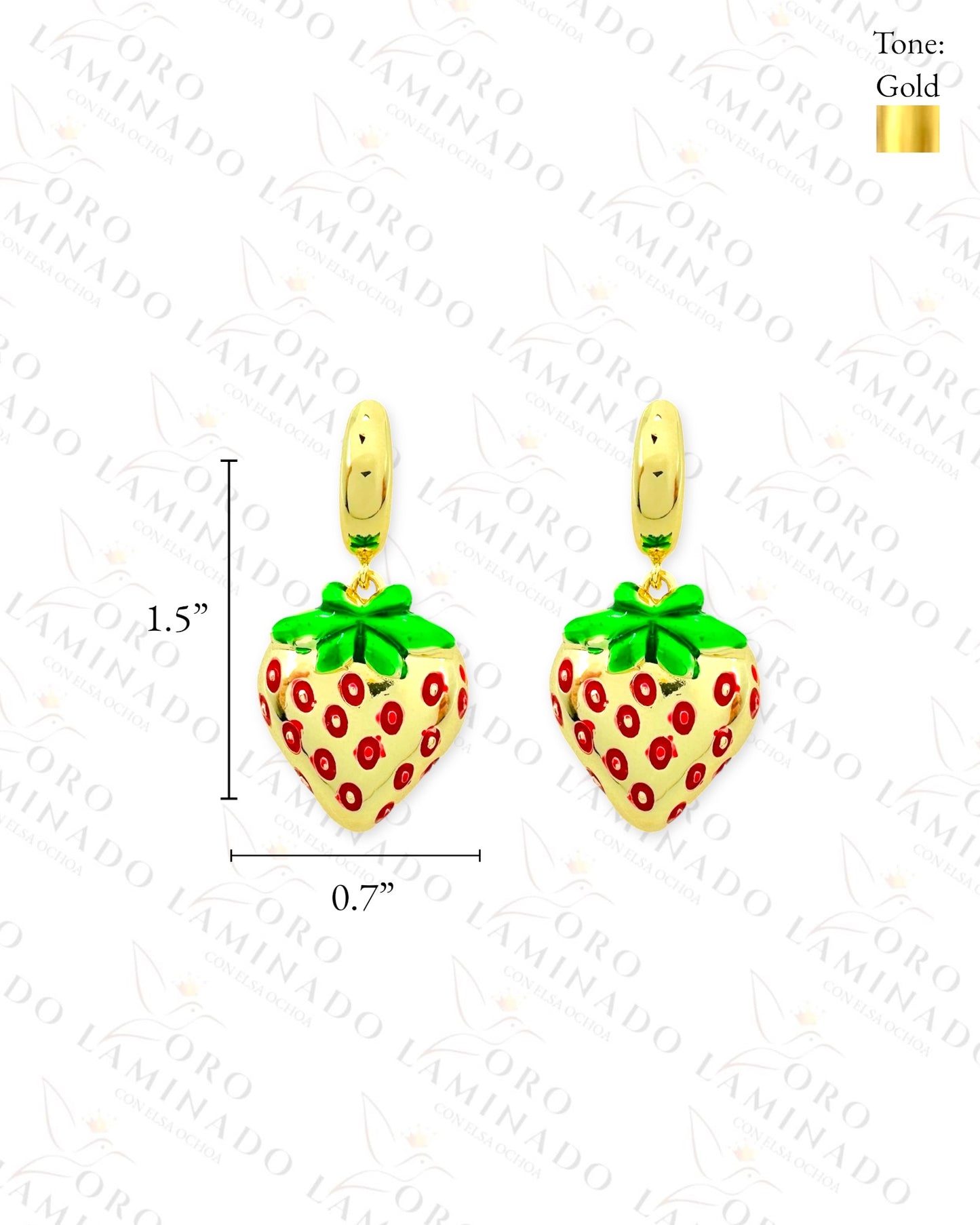Chunky Strawberry Hoop Earrings (Gold Filled) B62