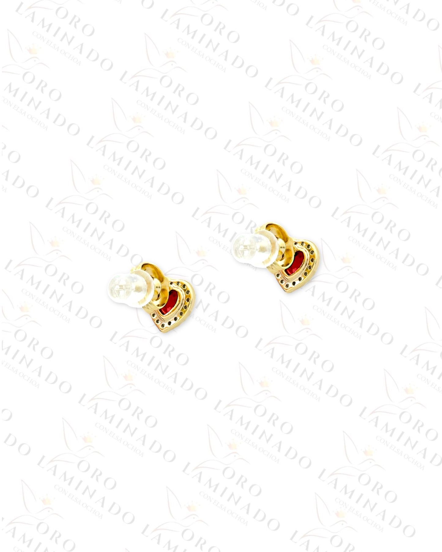 High Quality Mini Red Heart Earrings (Gold Filled) Y384