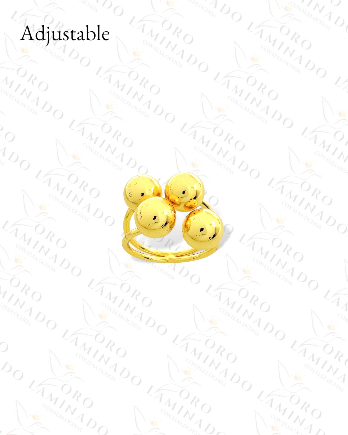 Adjustable Four Band Ball Ring (Gold Filled) Y379