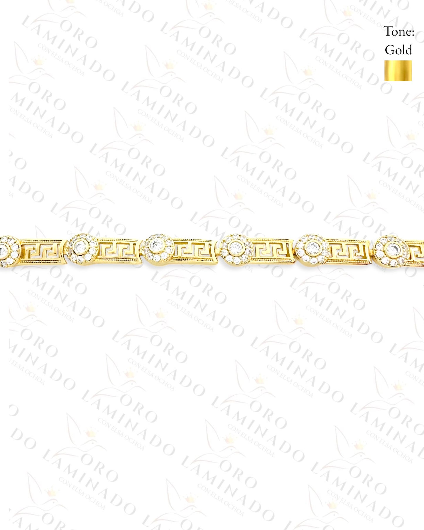 High Quality Sparkling Greek Design Bracelet (Gold Filled) B338