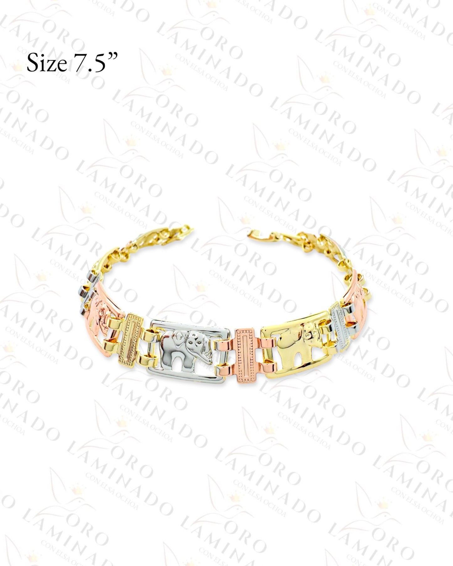 High Quality Three Tones Elephant Bracelet B395
