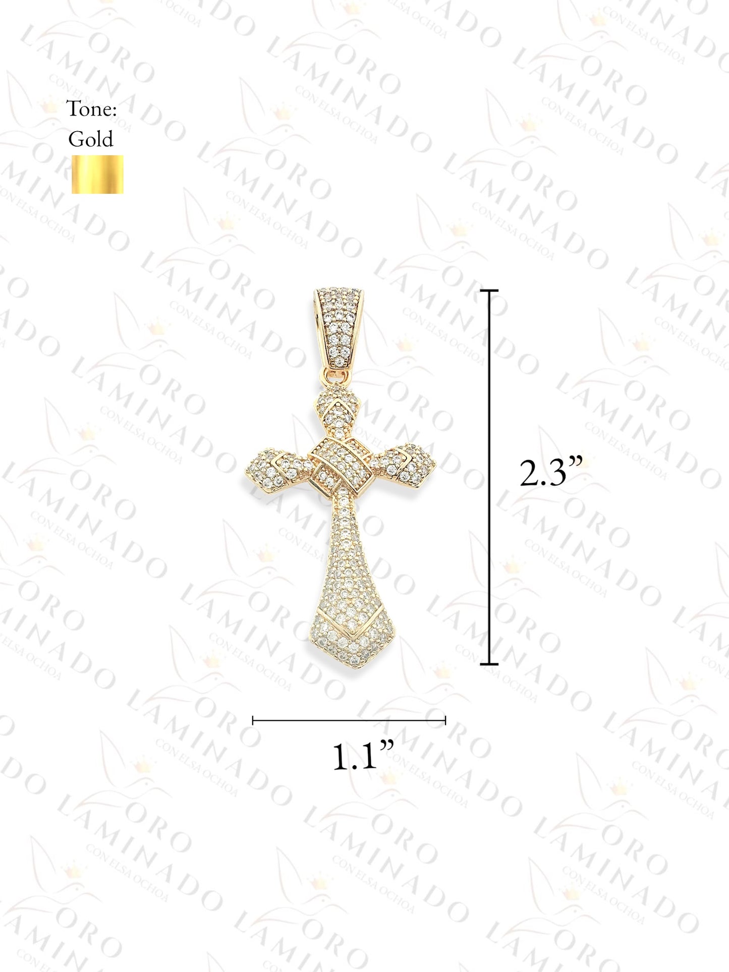 Gold Filled Diamond Cross Pendant R6