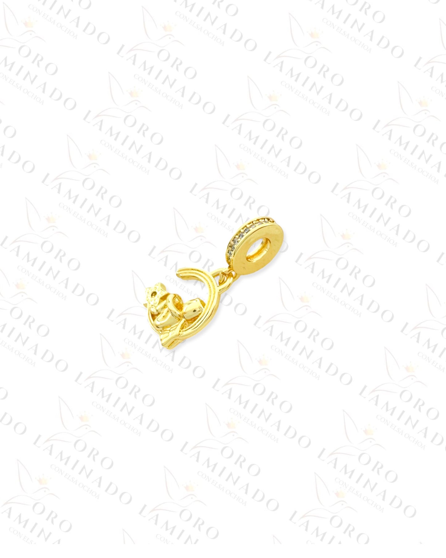 Angel on the Moon Charm (Gold Filled) R342
