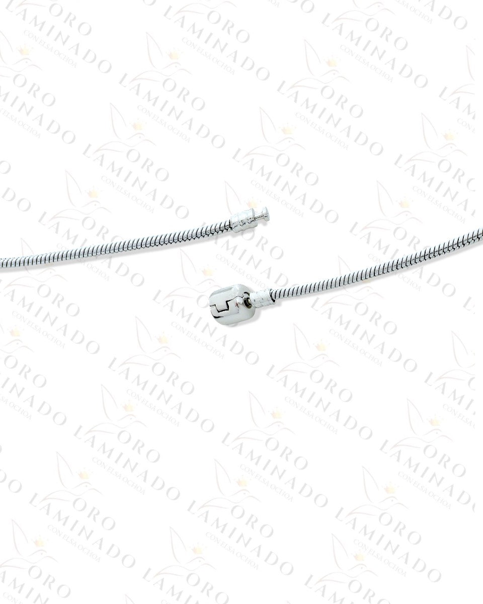High Quality Silver Dark Blue Charm Bracelet (Gold Filled) B143
