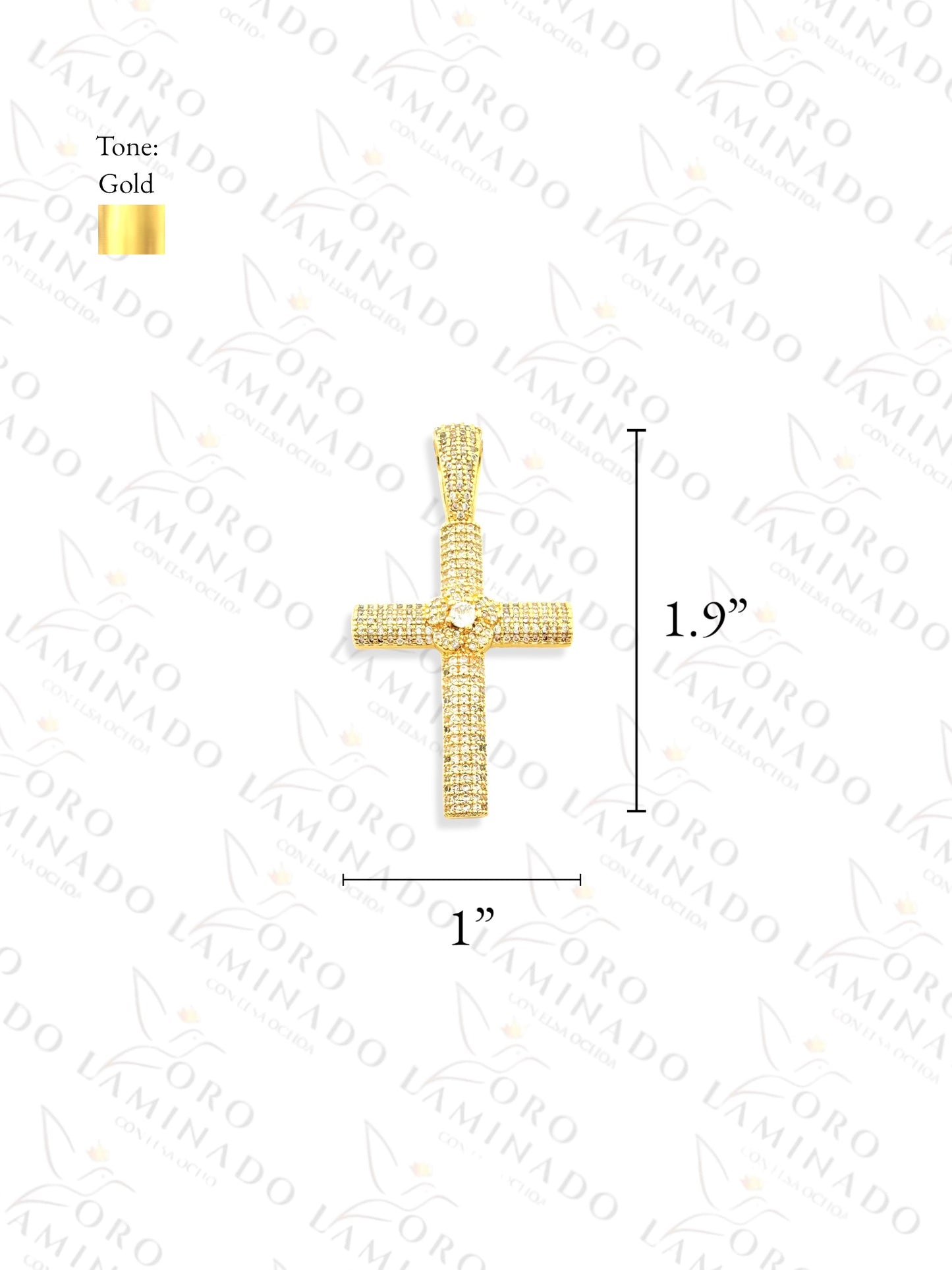 Gold Filled Flower Cross Pendant Y281