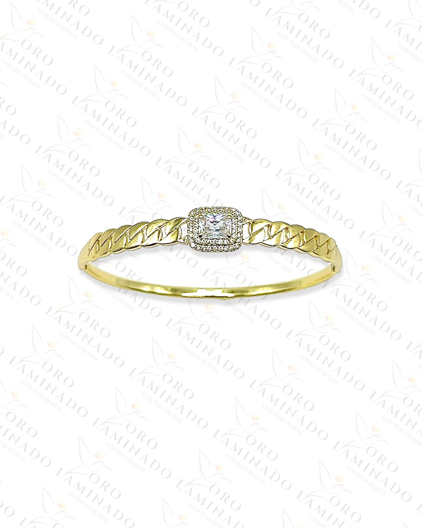 High Quality Square Diamond Bangle Bracelet Y394