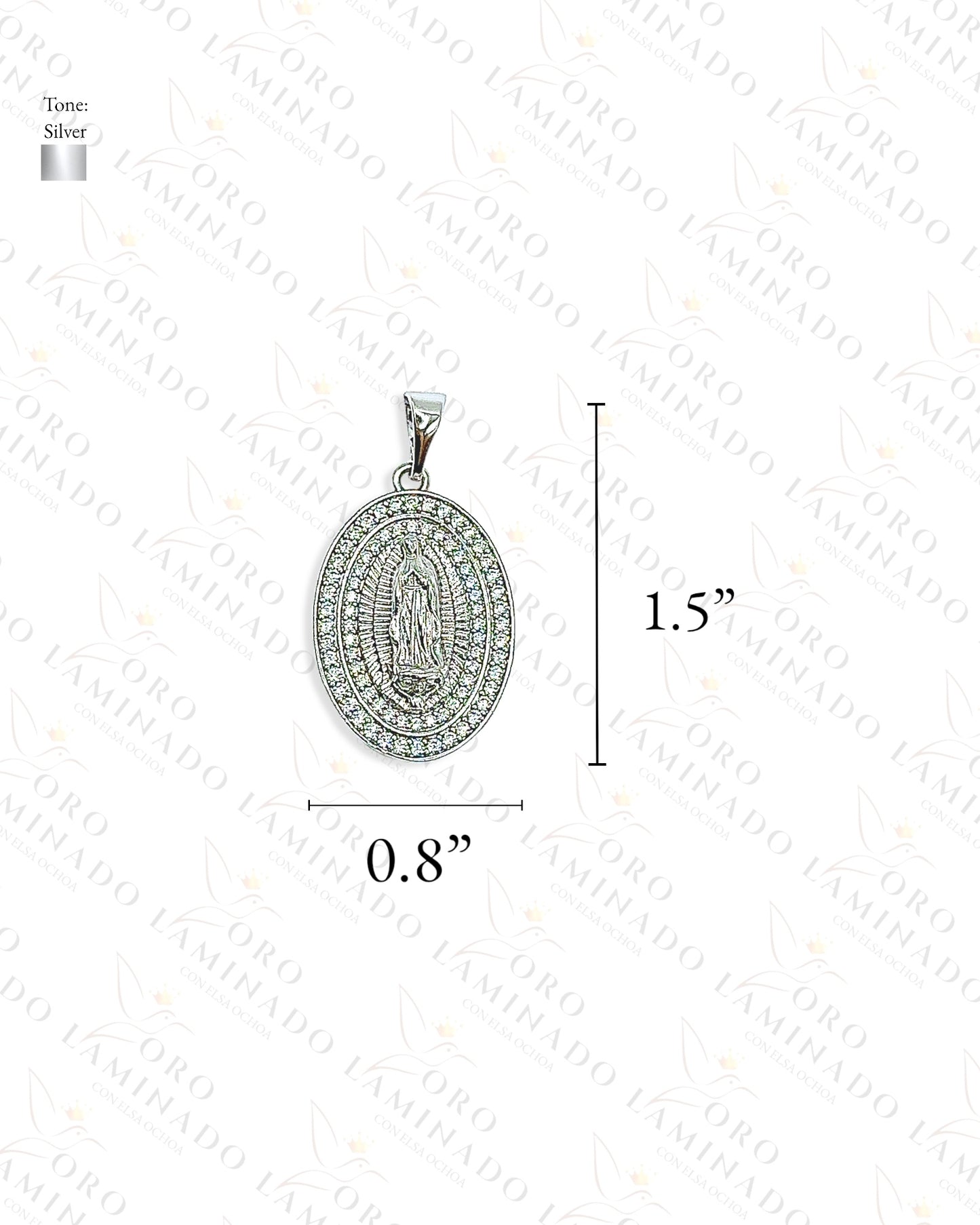 Gold Filled High Quality Silver Virgen de Guadalupe Pendant Y441