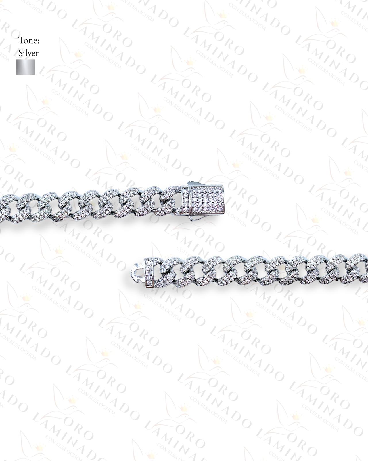 Silver Monaco Bracelet Size 8" C45