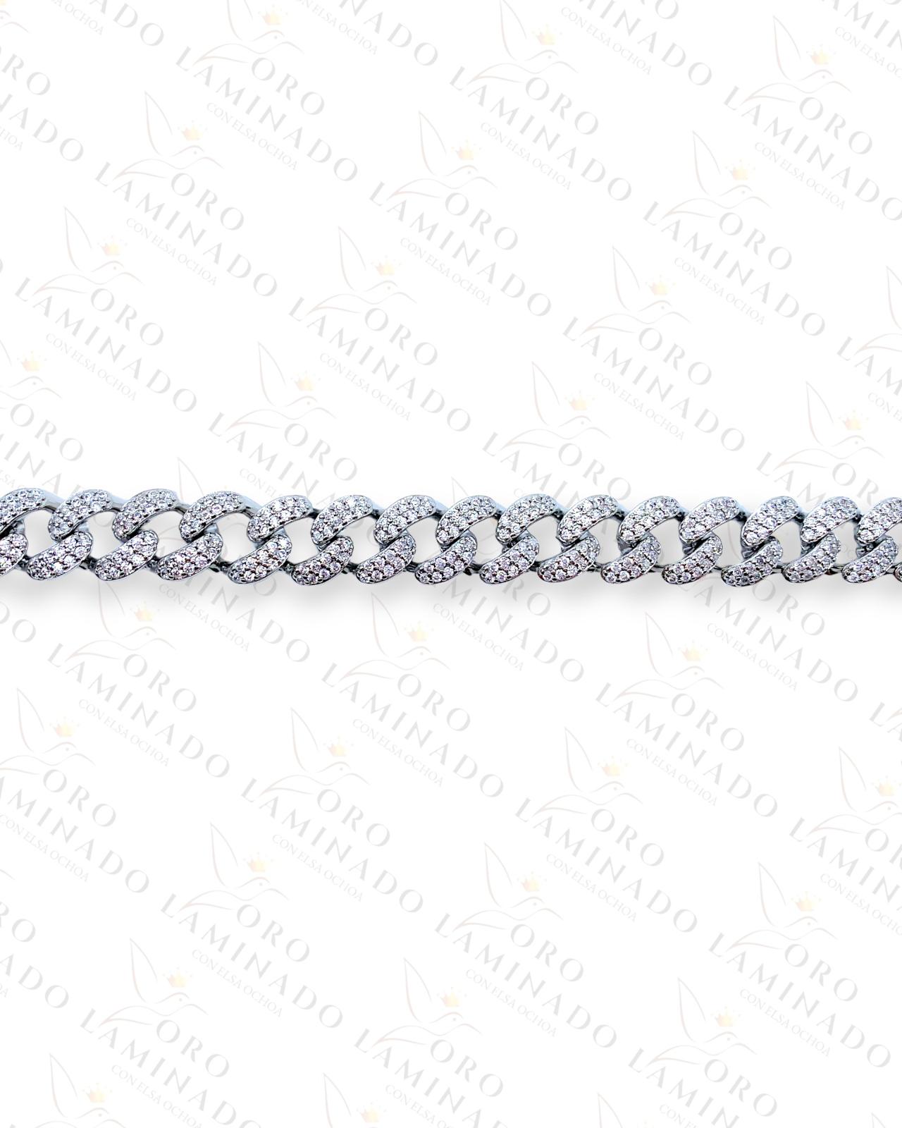Silver Monaco Bracelet Size 8" C45