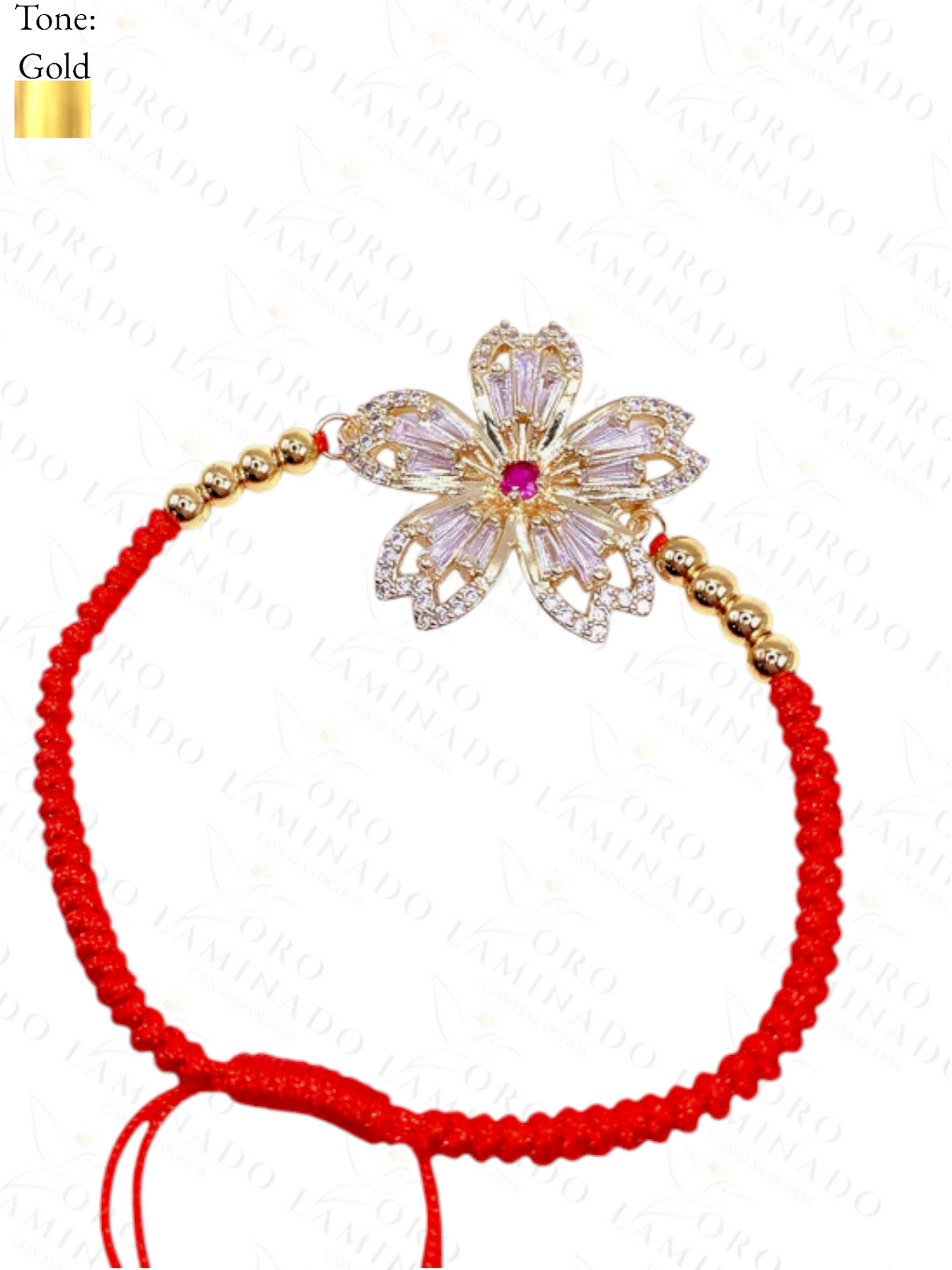 Gold Filled Cut crystal flower bracelet B206