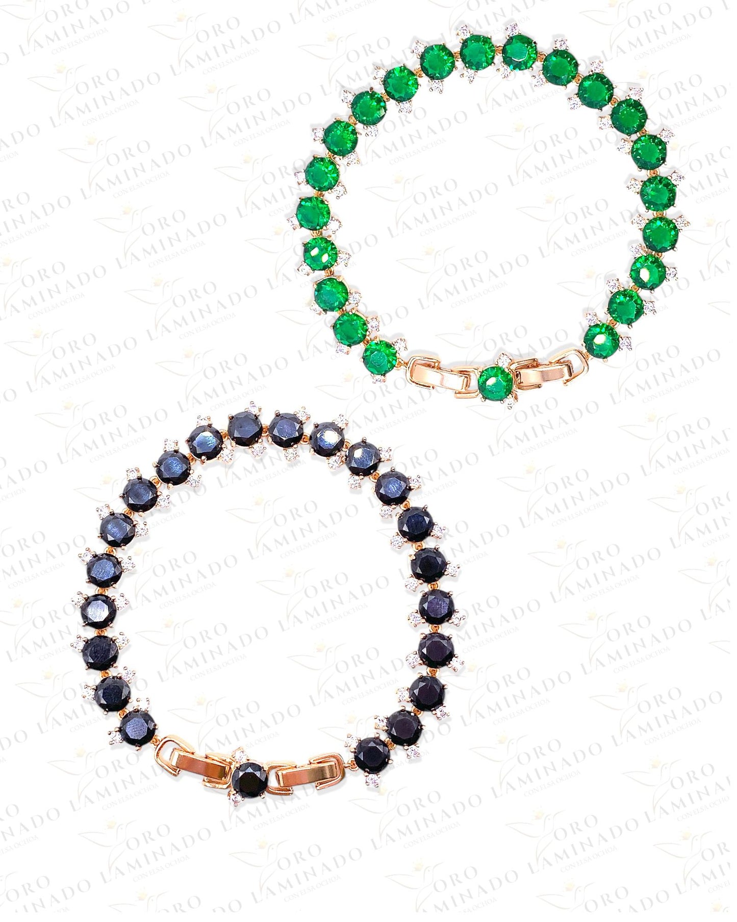 Zirconia Stone Rose Gold Bracelet (18k Gold Filled) Y46