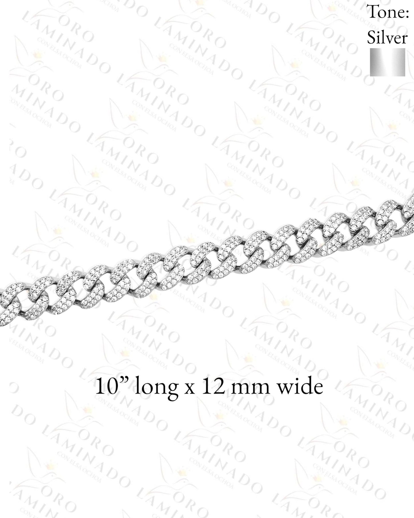 Pave Silver Cuban Bracelet G296