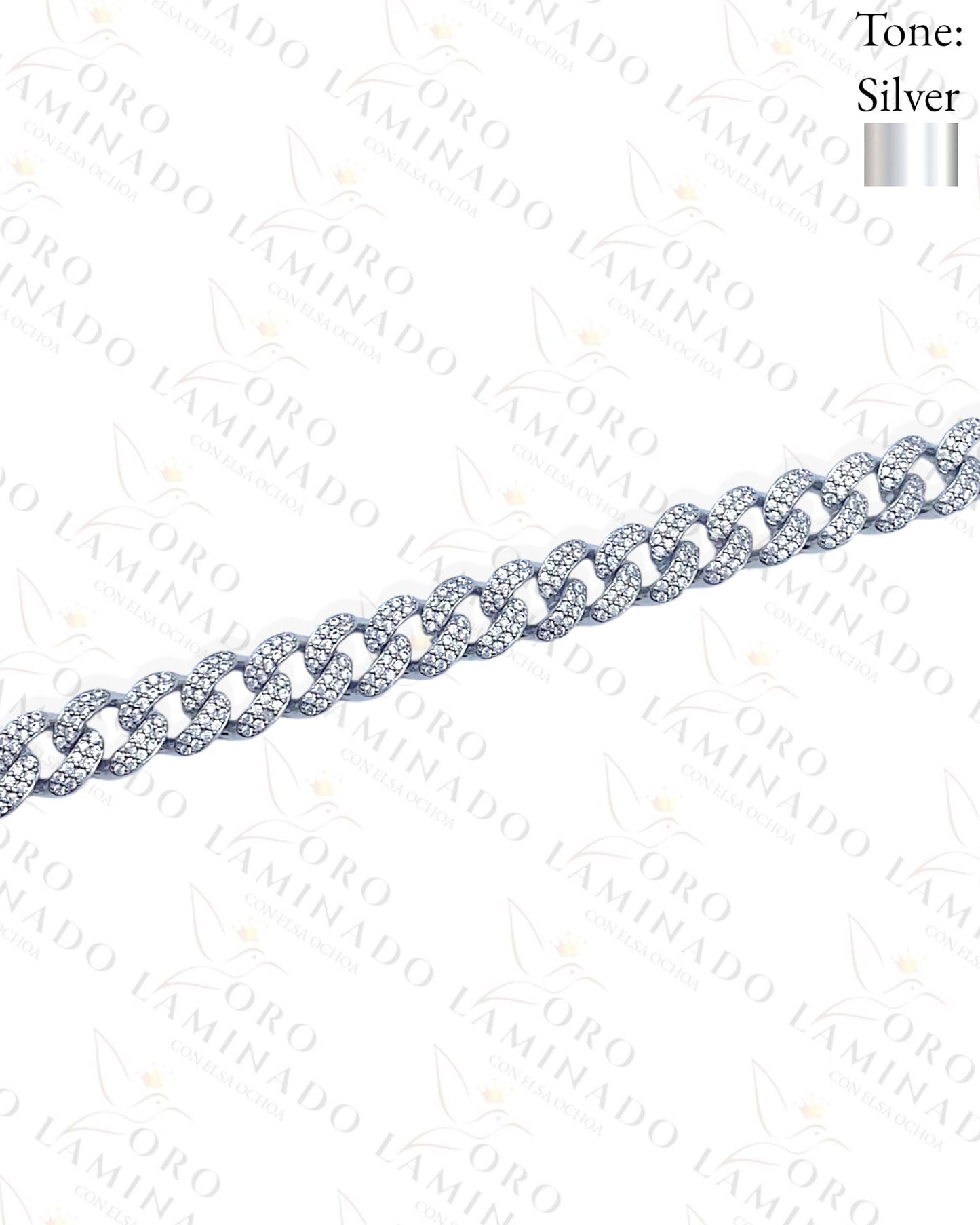 Silver monaco chain Y195