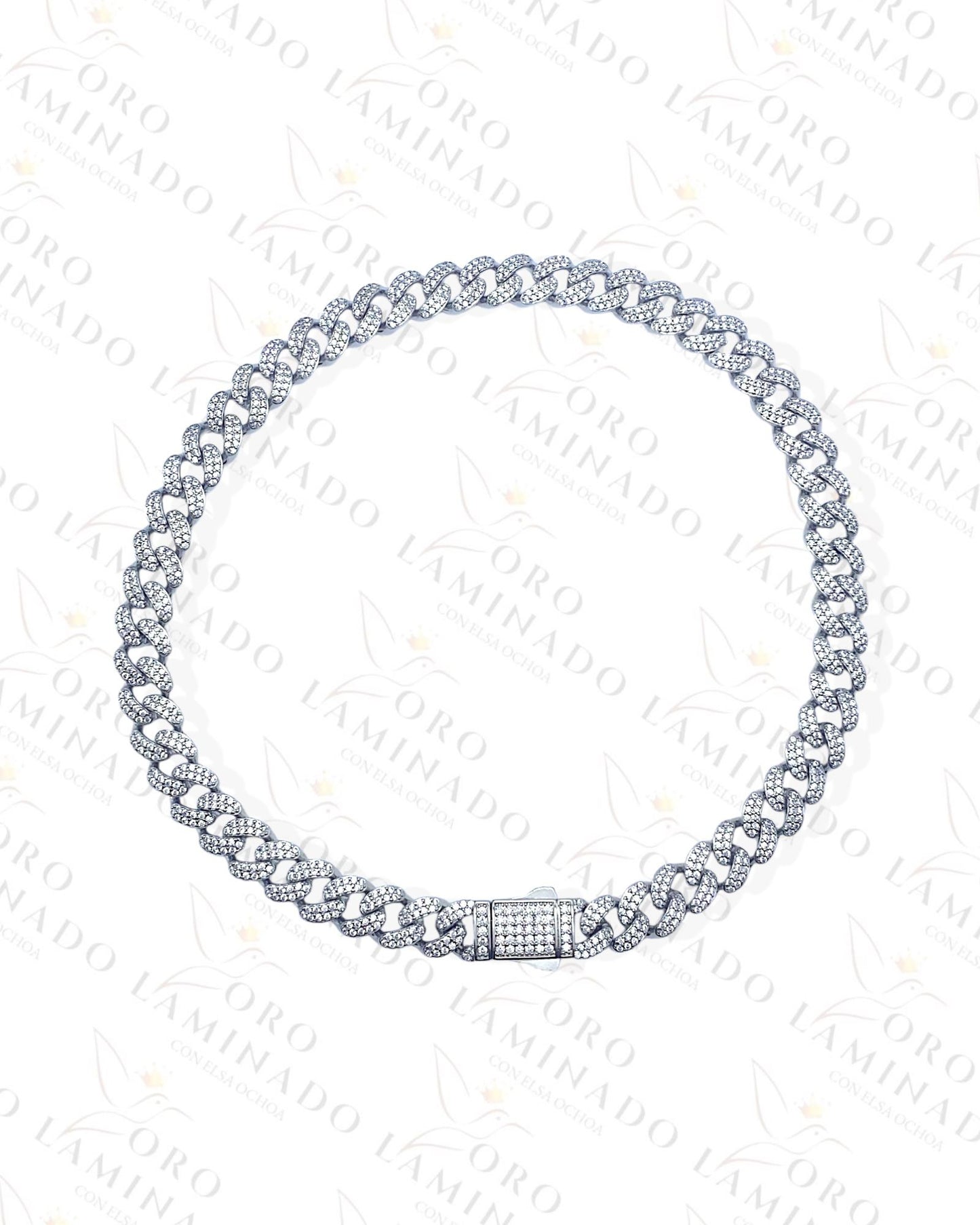 Silver monaco chain Y195