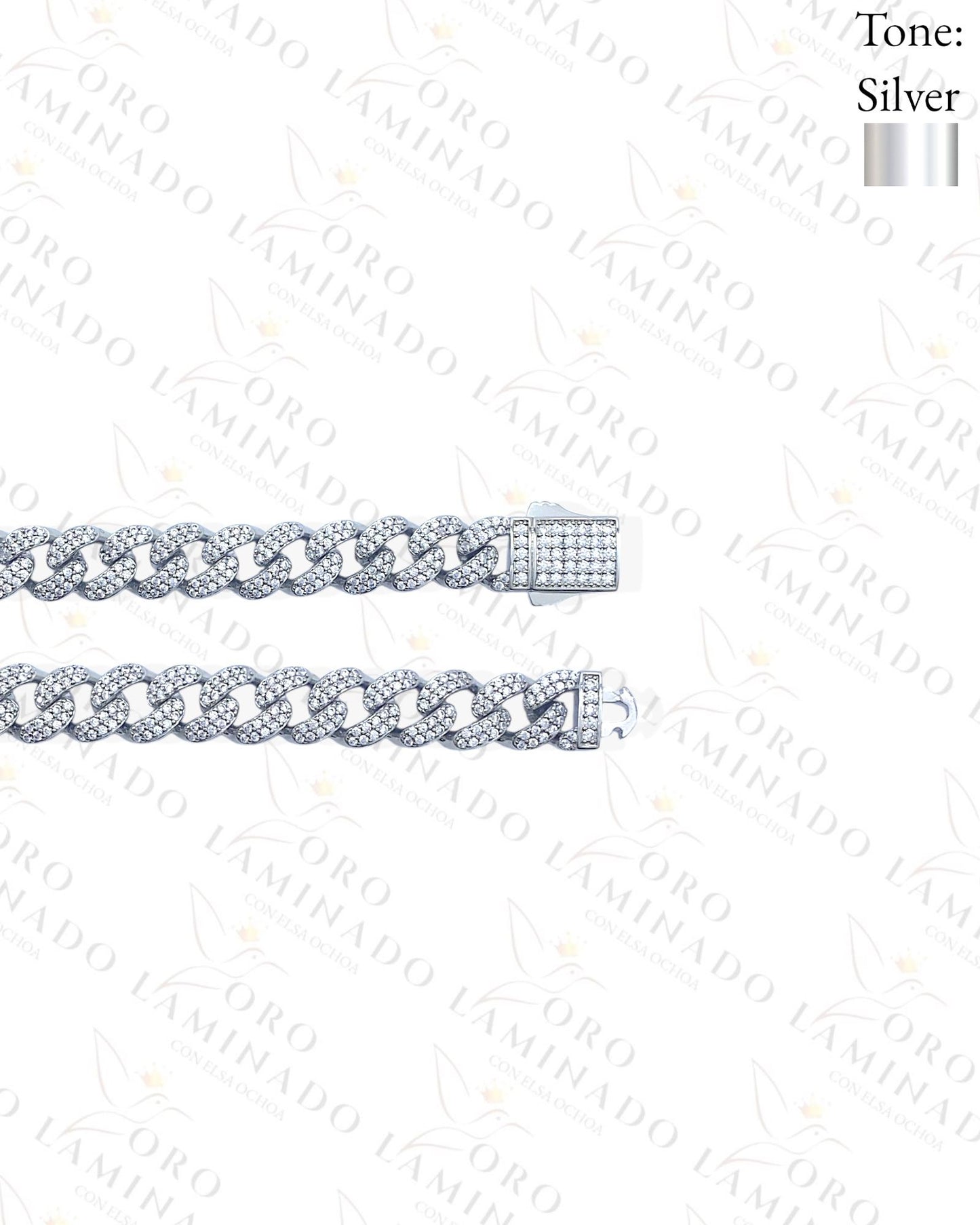 Silver monaco chain Y195