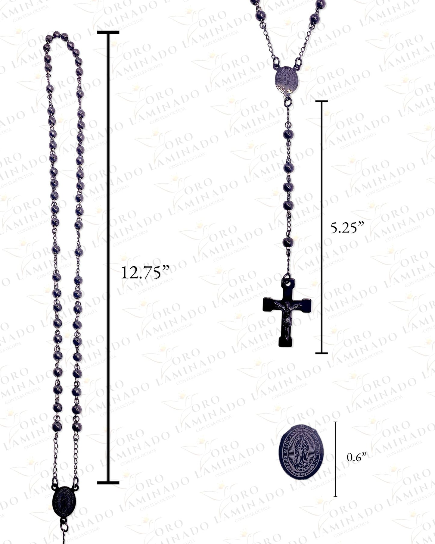 Black Steel Rosary of the Virgen de Guadalupe B277
