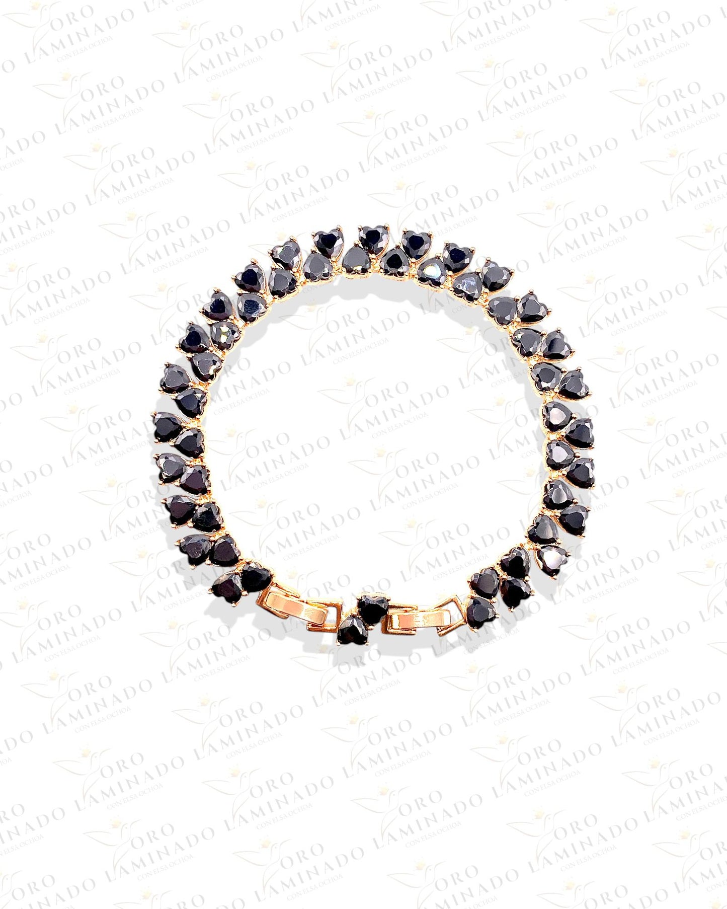 Double Crystal Heart Bracelet R297