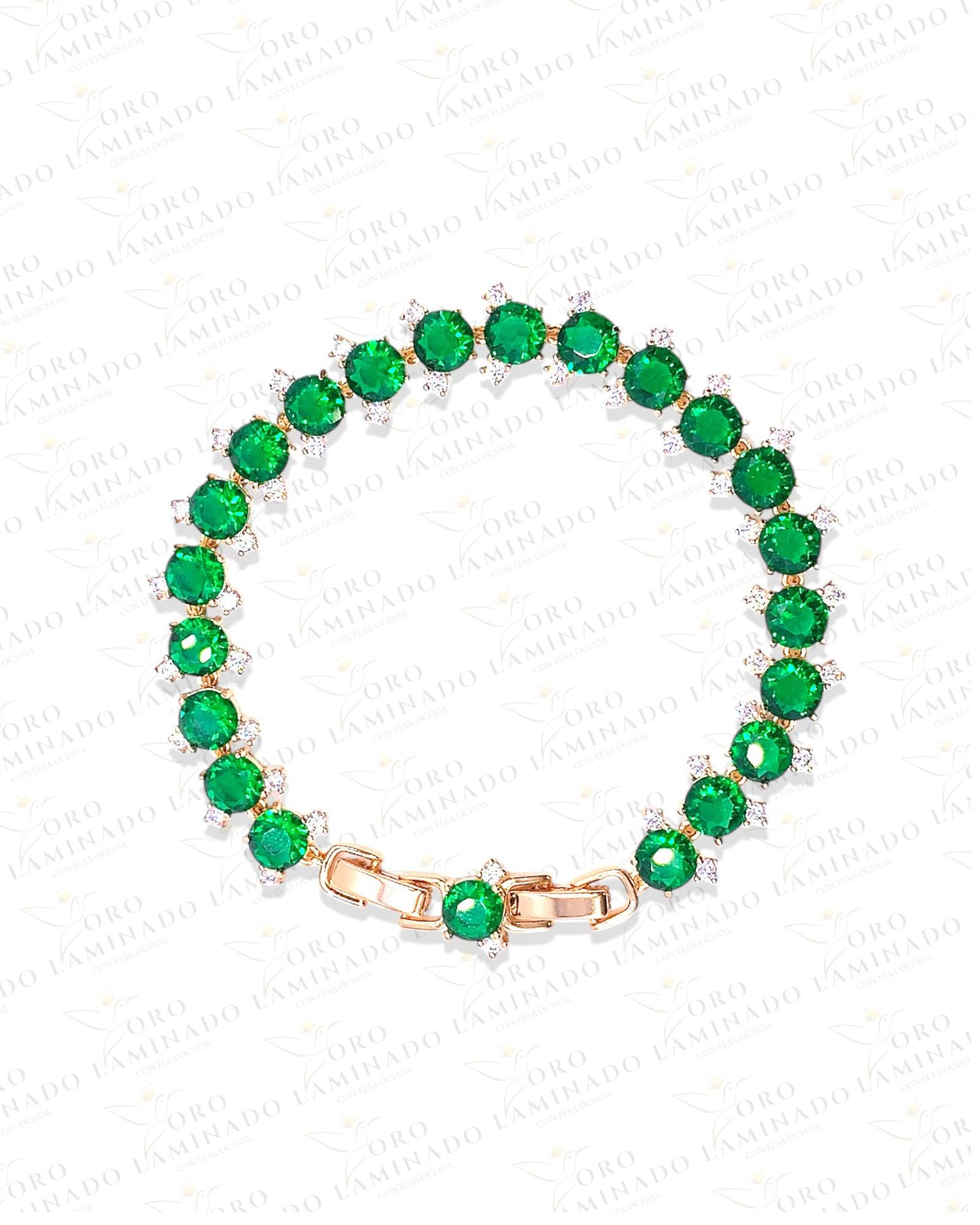 Zirconia Stone Rose Gold Bracelet (18k Gold Filled) Y46