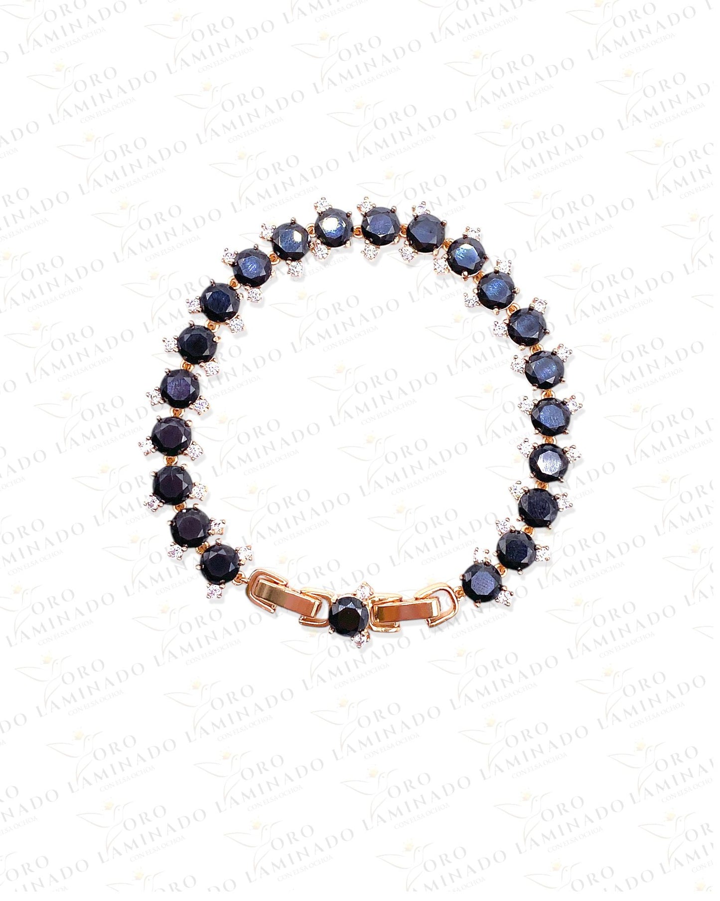 Zirconia Stone Rose Gold Bracelet (18k Gold Filled) Y46