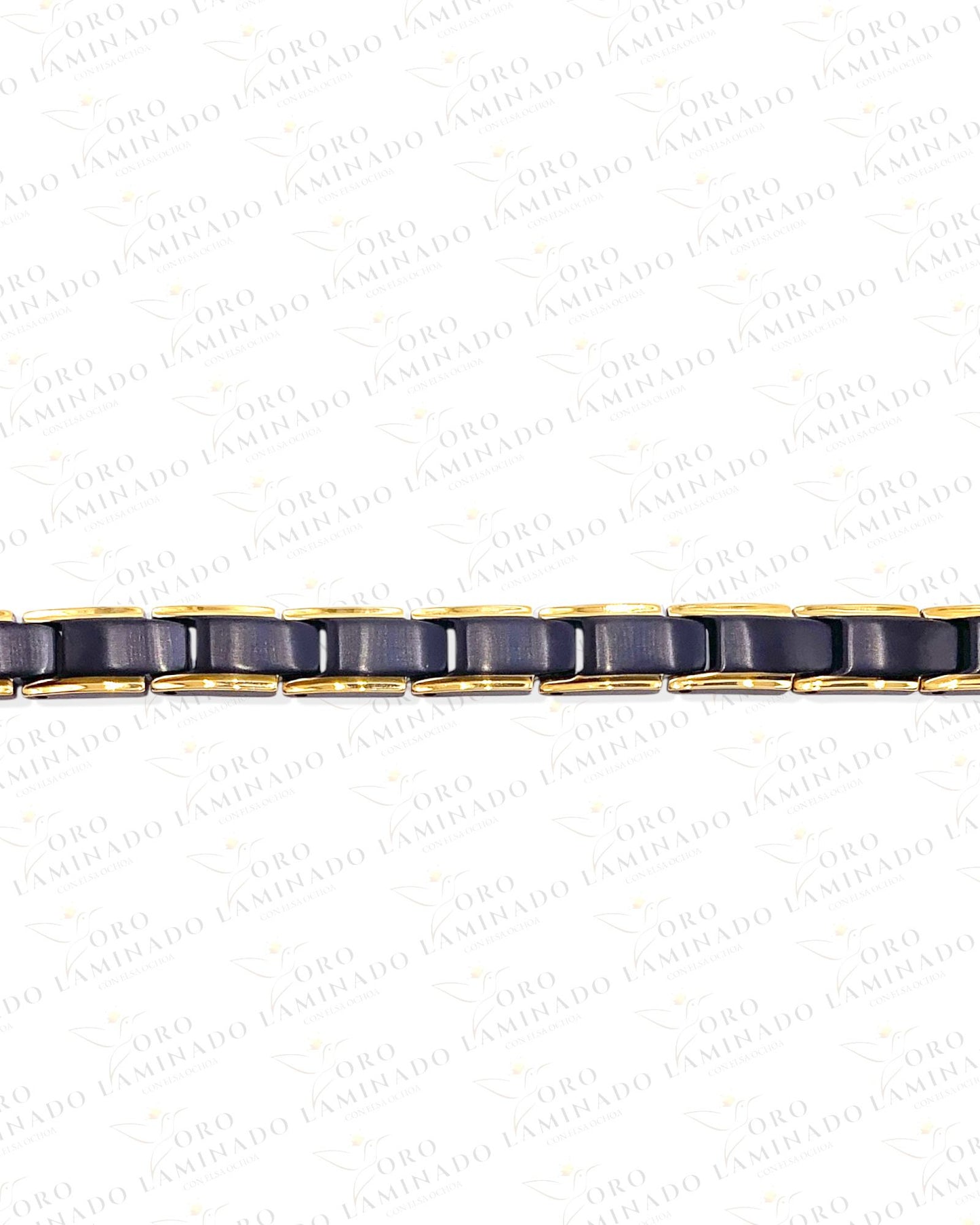 Magnetic Black and Gold Bracelet (Stainless Steel) C21