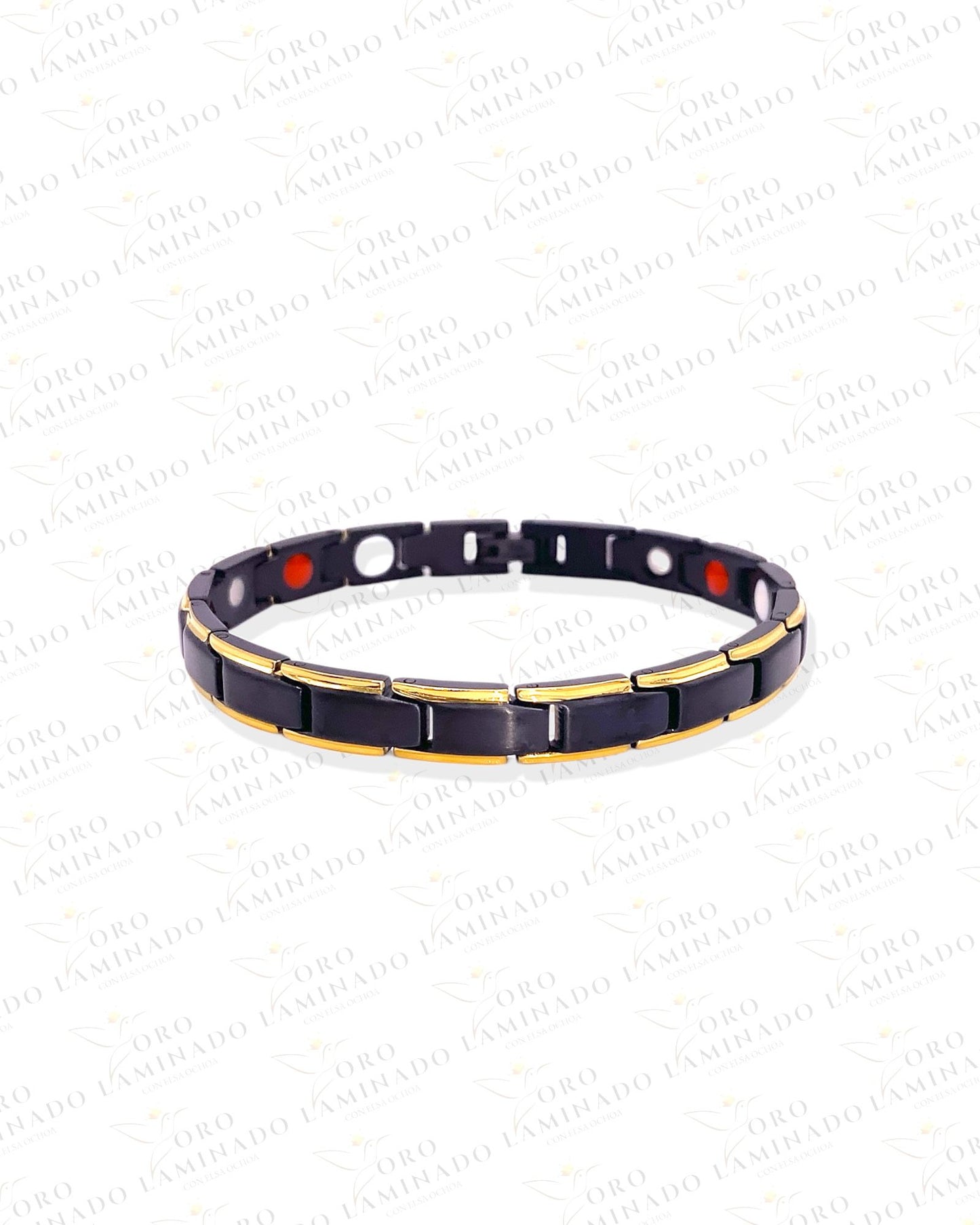 Magnetic Black and Gold Bracelet (Stainless Steel) C21