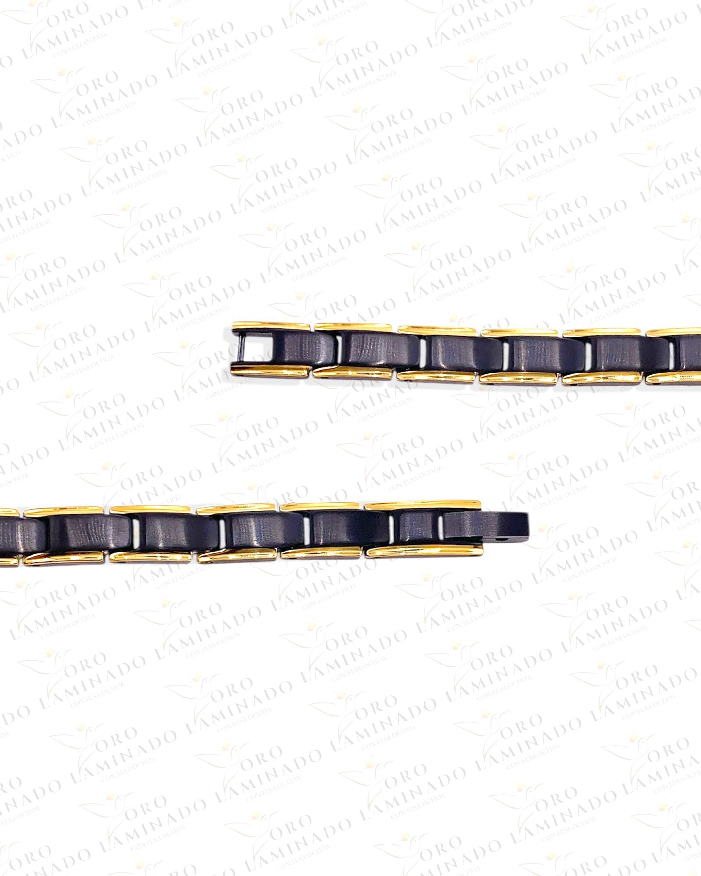 Magnetic Black and Gold Bracelet (Stainless Steel) C21