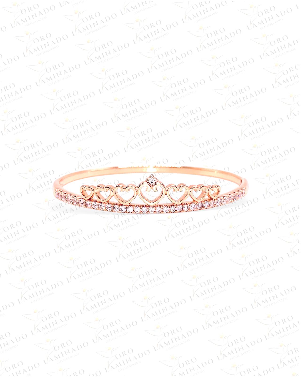 Heart Bangle Bracelet (18k Laminated Gold) G40