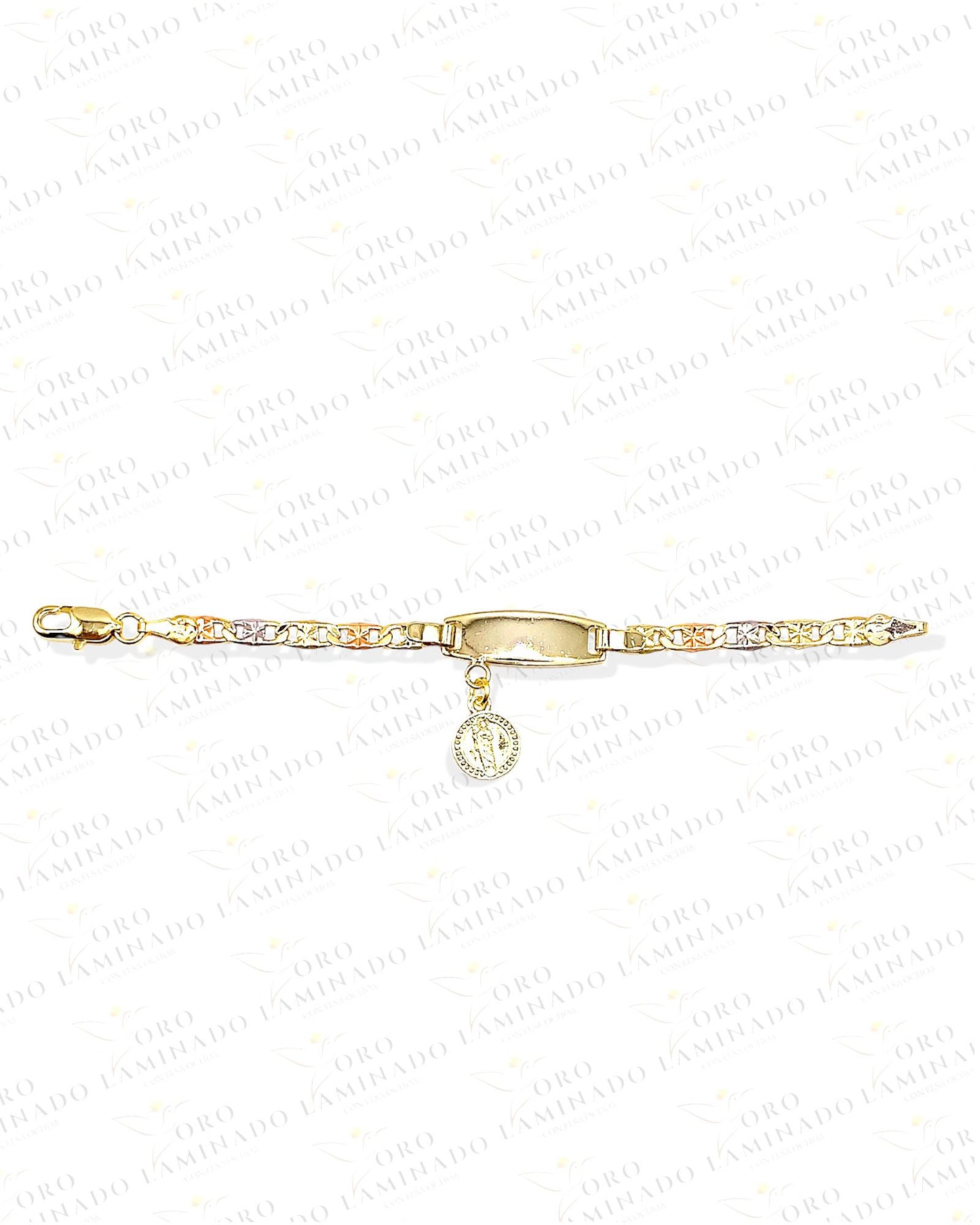 Gold Filled Three Tone San Judas Baby Bracelet C55