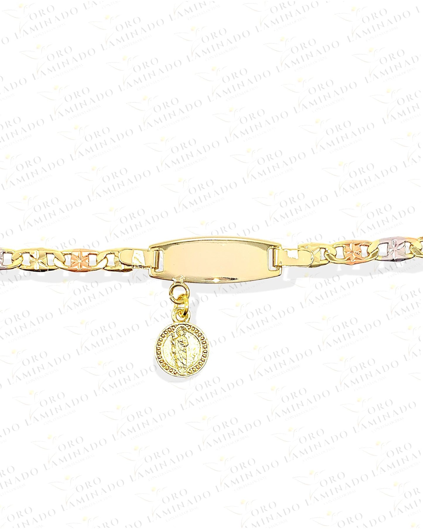 Gold Filled Three Tone San Judas Baby Bracelet C55