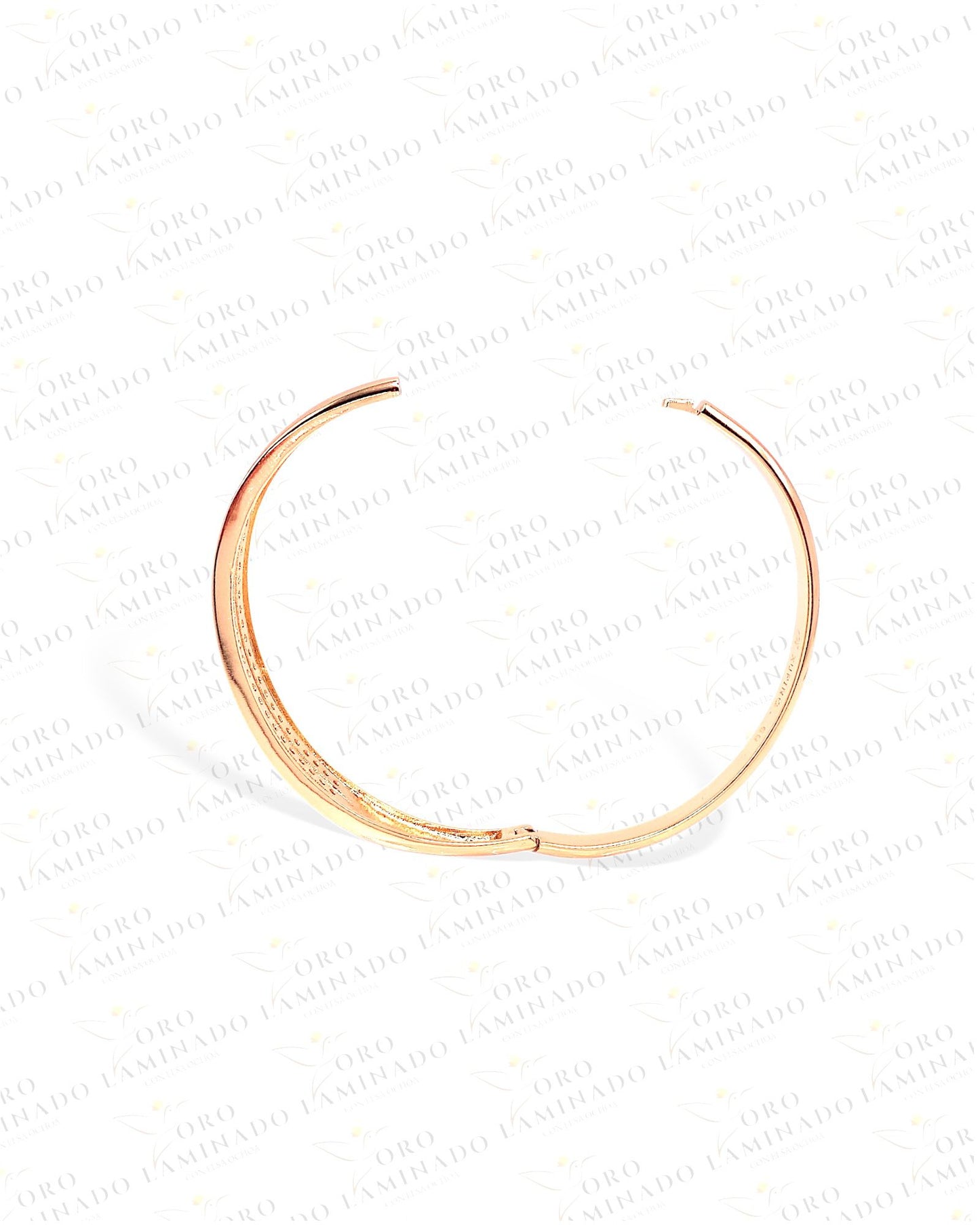 Rose Gold Bangle Bracelet With Zirconia Stone G38